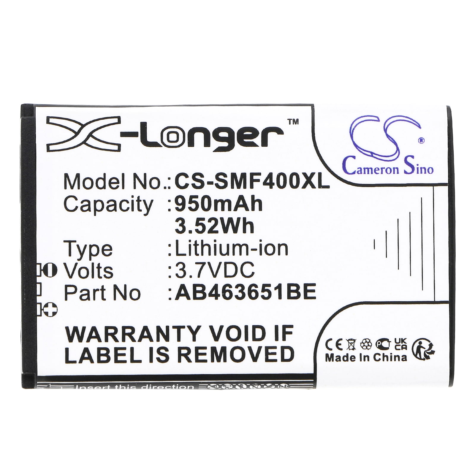 Batteri for SmartPhone, Mobil for Samsung SGH-F400, SGH-F408, GT-M7500 og andre.