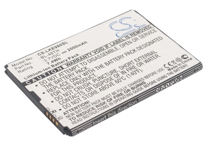 Batteri for SmartPhone, Mobil for LG E940, E980, E977 og andre.