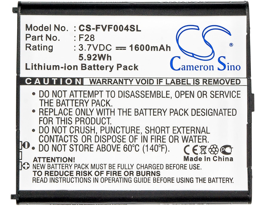 Batteri for SmartPhone, Mobil for Fujitsu Arrows V, F-04E, Arrows V F-04E og andre.