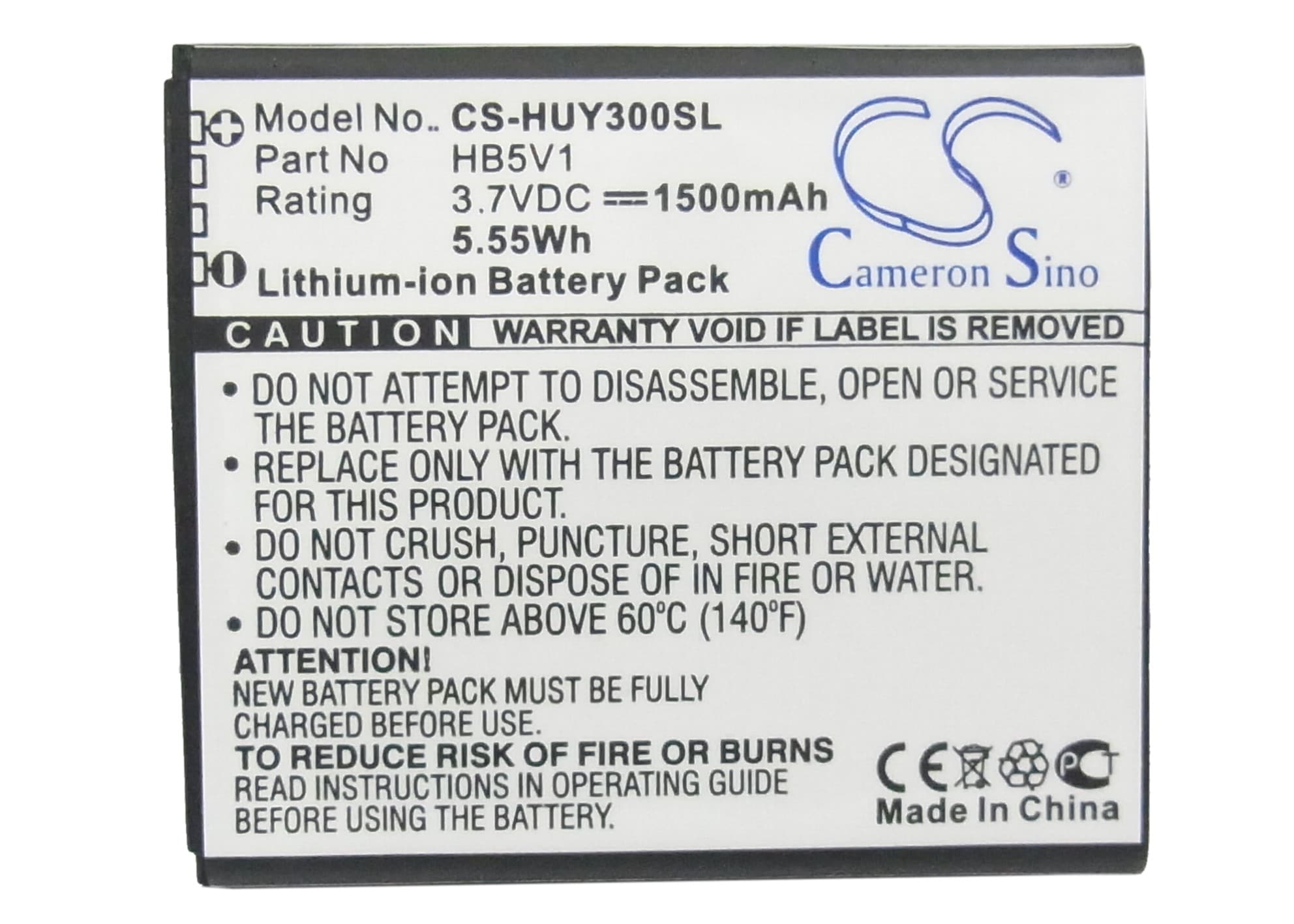 Batteri for SmartPhone, mobil for Huawei Y300, Y300C, U8833 og andre.