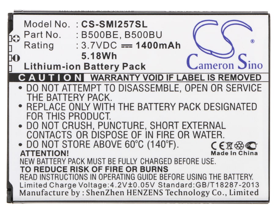 Batteri for SmartPhone, Mobil for Samsung GT-I9190, Galaxy S4 Mini og andre.
