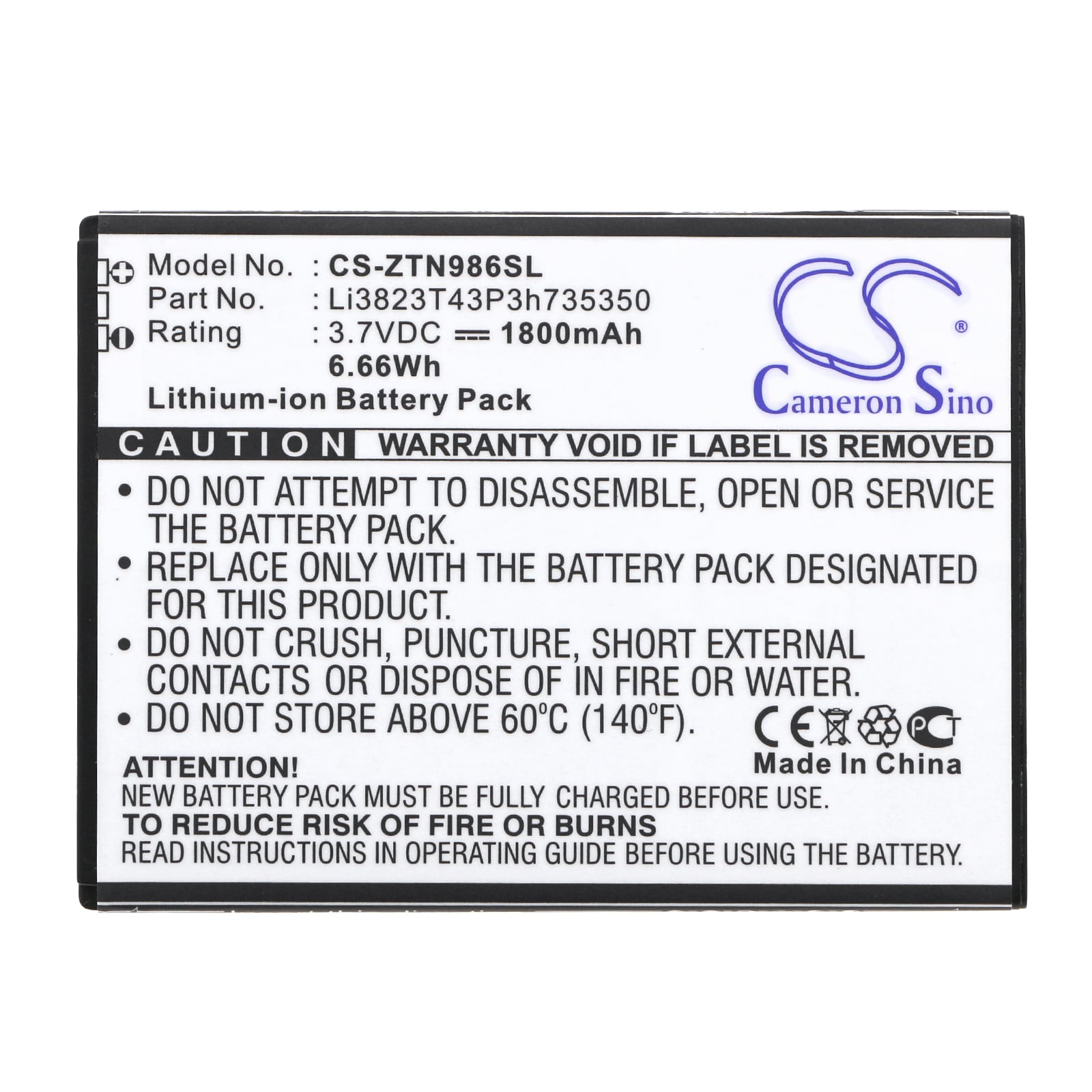 Batteri for SmartPhone, Mobil for T-Mobile MF64, Z64, Z64 4G HotSpot
