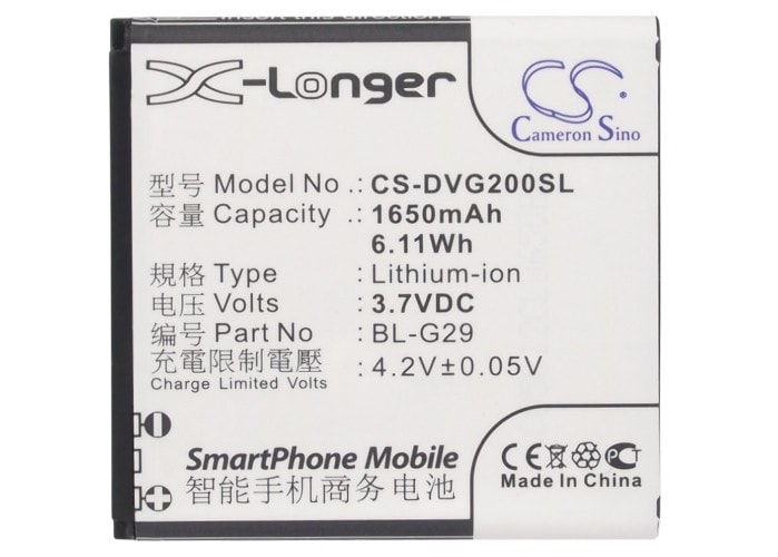 Batteri for smarttelefon, mobil for DOOV IEva D2, D200T, D210T