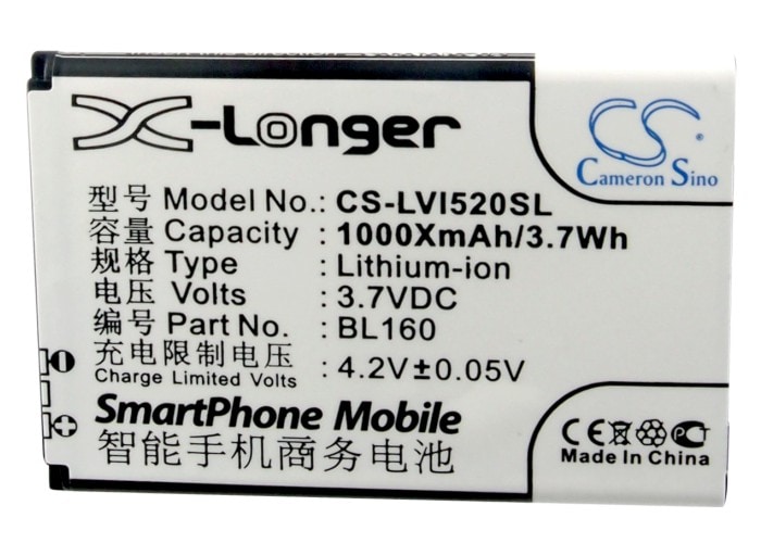 Batteri for SmartPhone, Mobil for Lenovo I200, I520