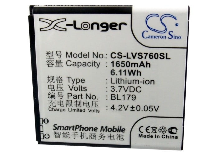 Batteri for SmartPhone, Mobil for Lenovo A288t, A690, A698T og andre.