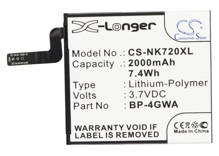 Batteri for SmartPhone, Mobil for Microsoft Lumia 625, Lumia 720, Lumia 720T og andre.