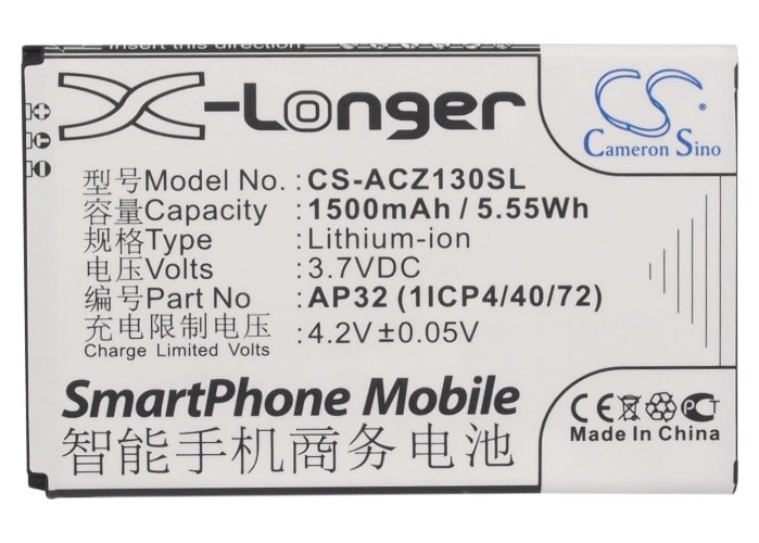 Batteri for SmartPhone, mobil for Acer Liquid Z3, Z130, Liquid Z130 Duo og andre.