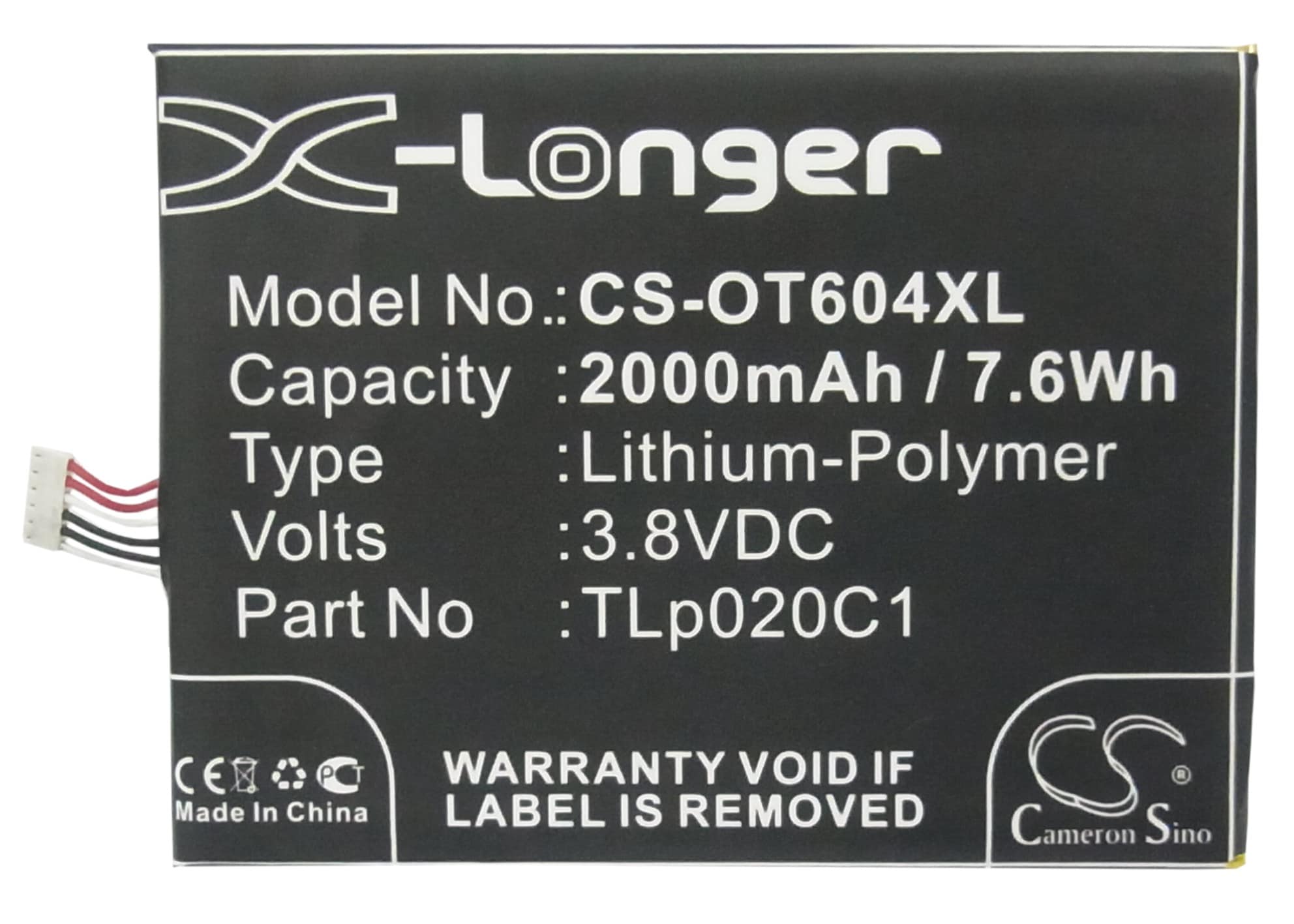 Batteri for SmartPhone, Mobil for Alcatel One Touch Idol X, OT-6040A og andre.