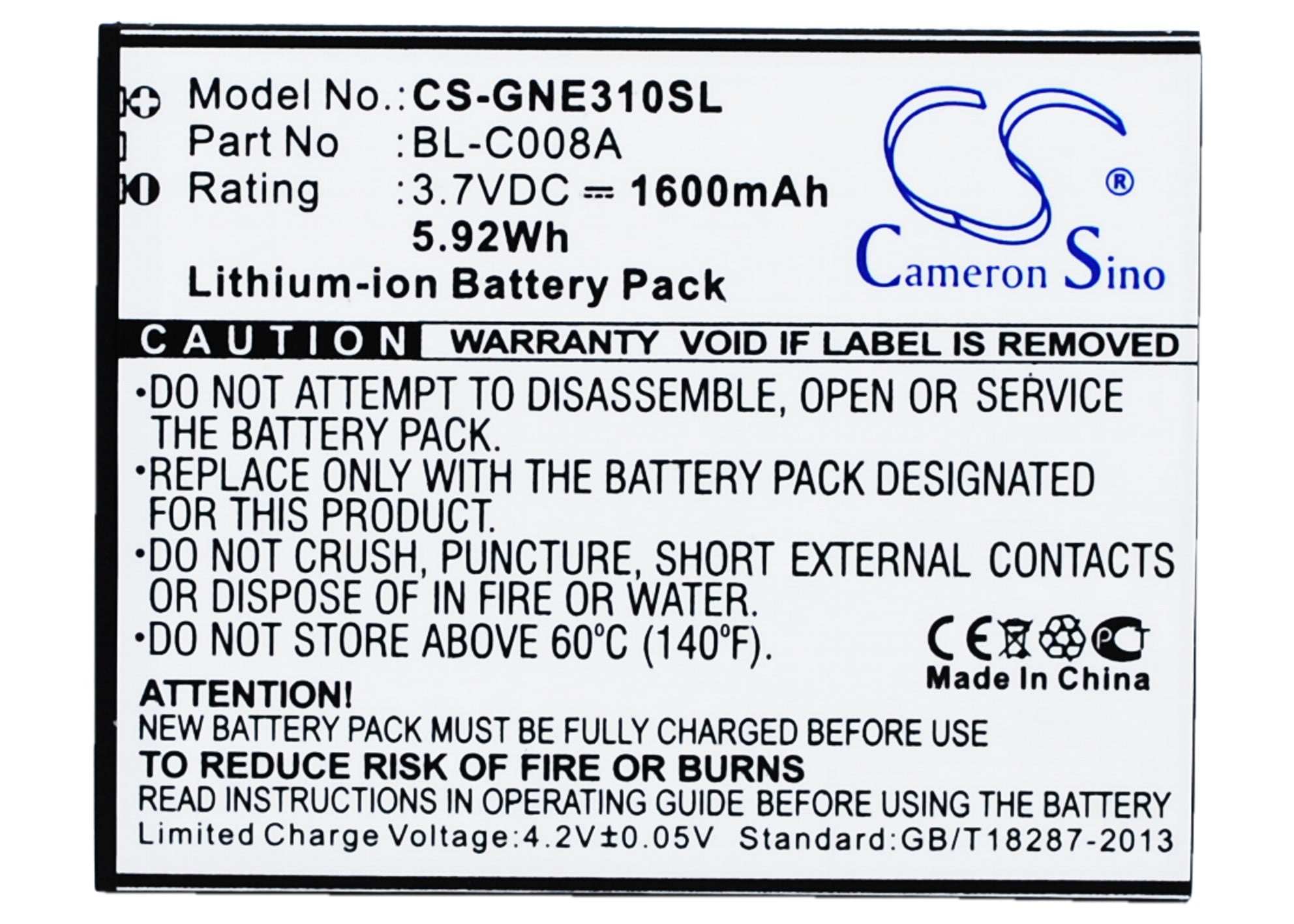 Batteri for smarttelefon, mobil for GIONEE E3, E3T