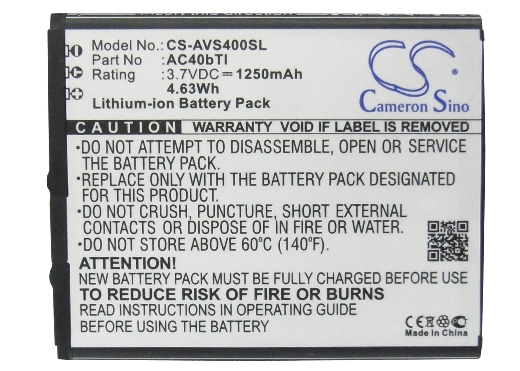 Batteri for SmartPhone, mobil for Archos 40b Titanium, 40b Titanium Surround og andre.