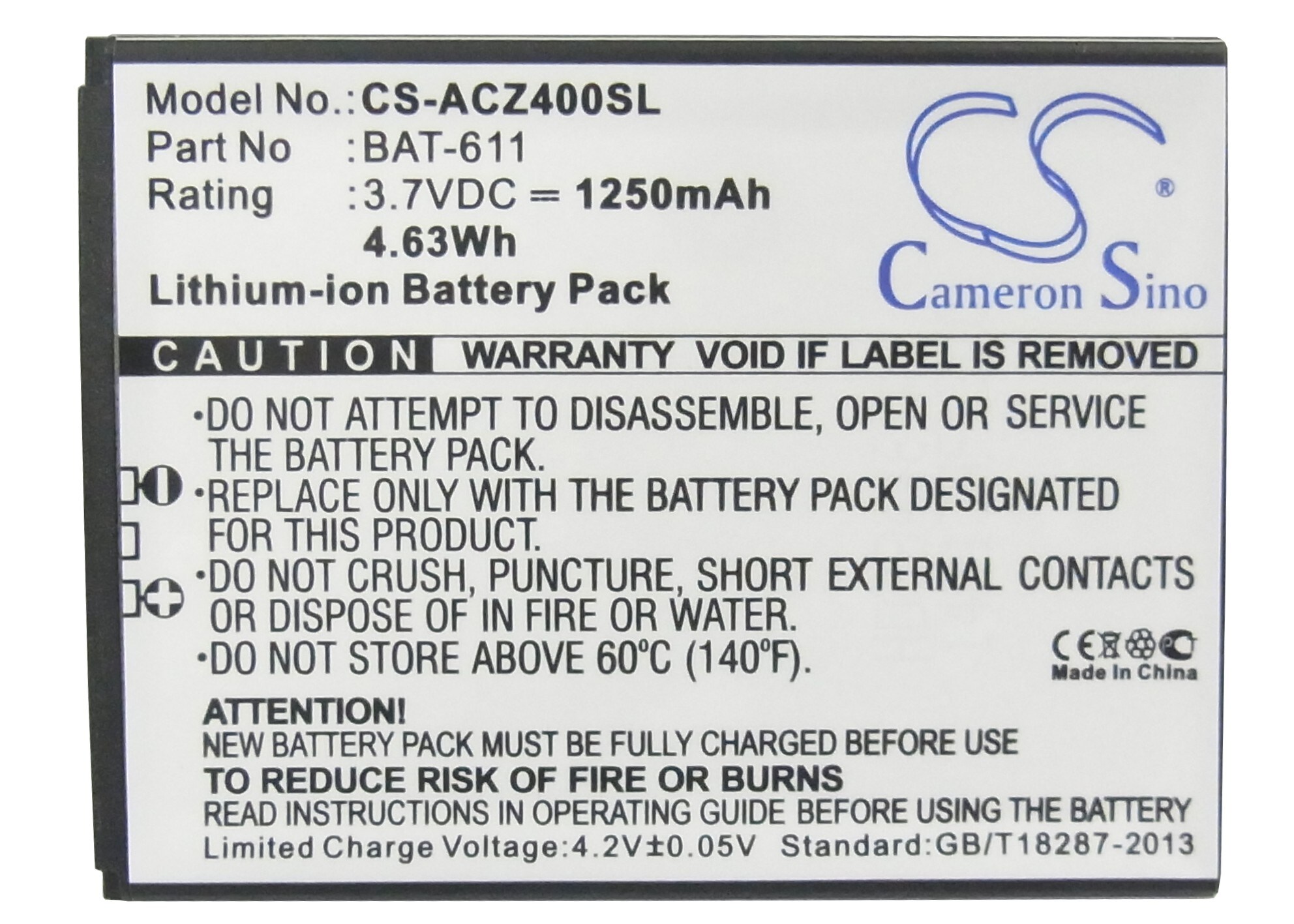 Batteri til smarttelefon, mobil for Acer Liquid Z4, Z140, Z160