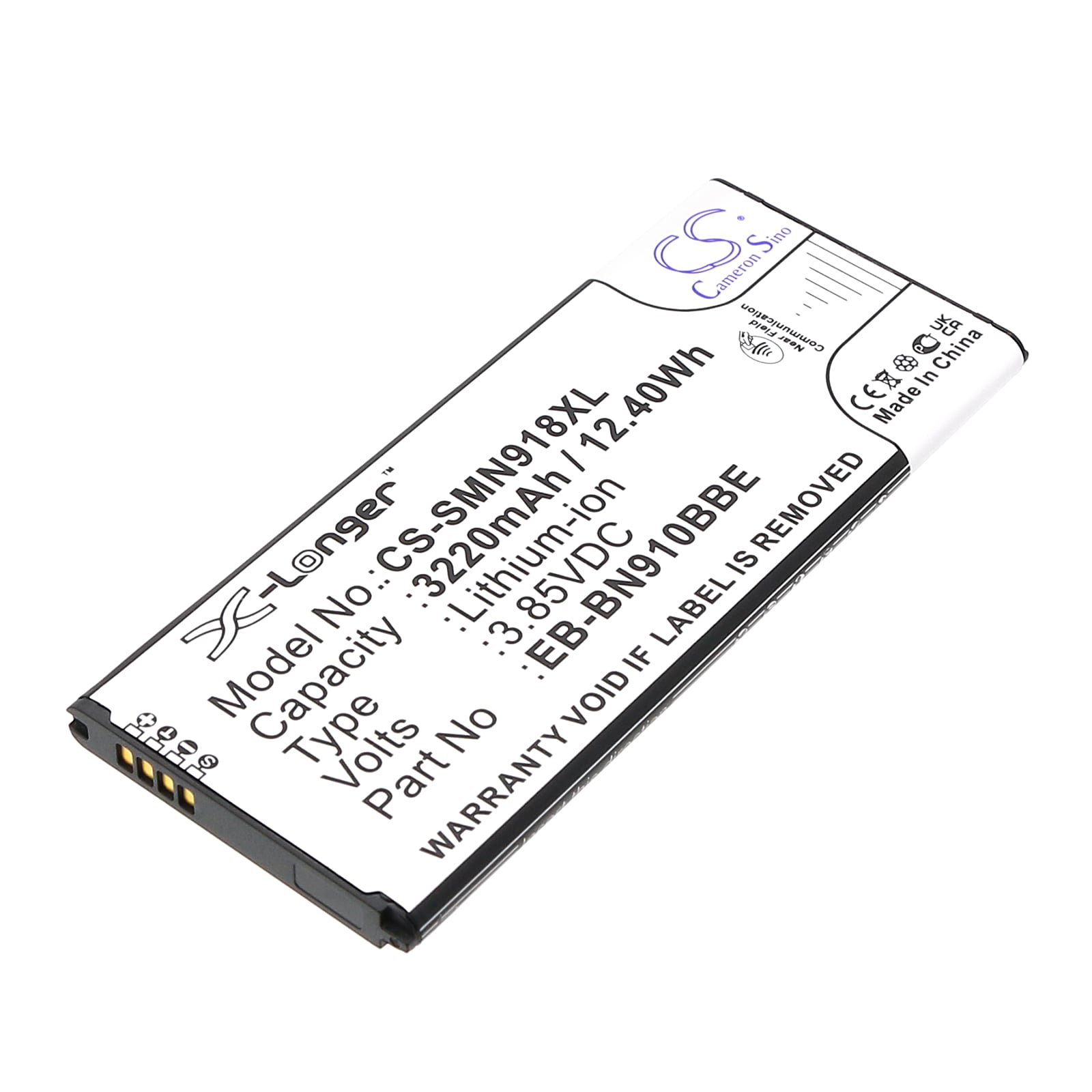 Batteri for SmartPhone, Mobil for Samsung Galaxy Note 4, SM-N910W8, SM-N910R4 og andre.