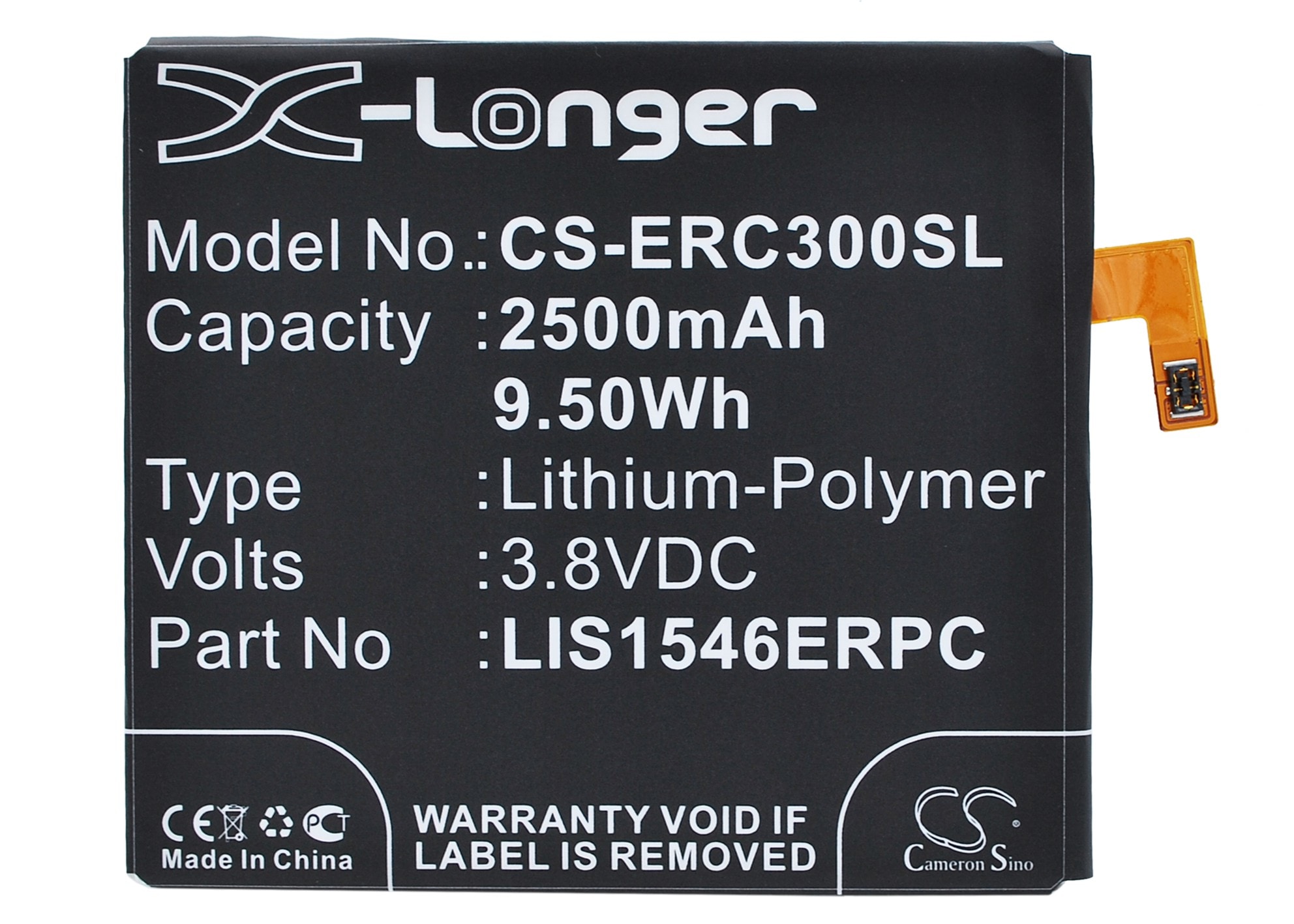 Batteri for SmartPhone, Mobil for Sony Ericsson Xperia T3, Xperia T3 D5103 og andre.