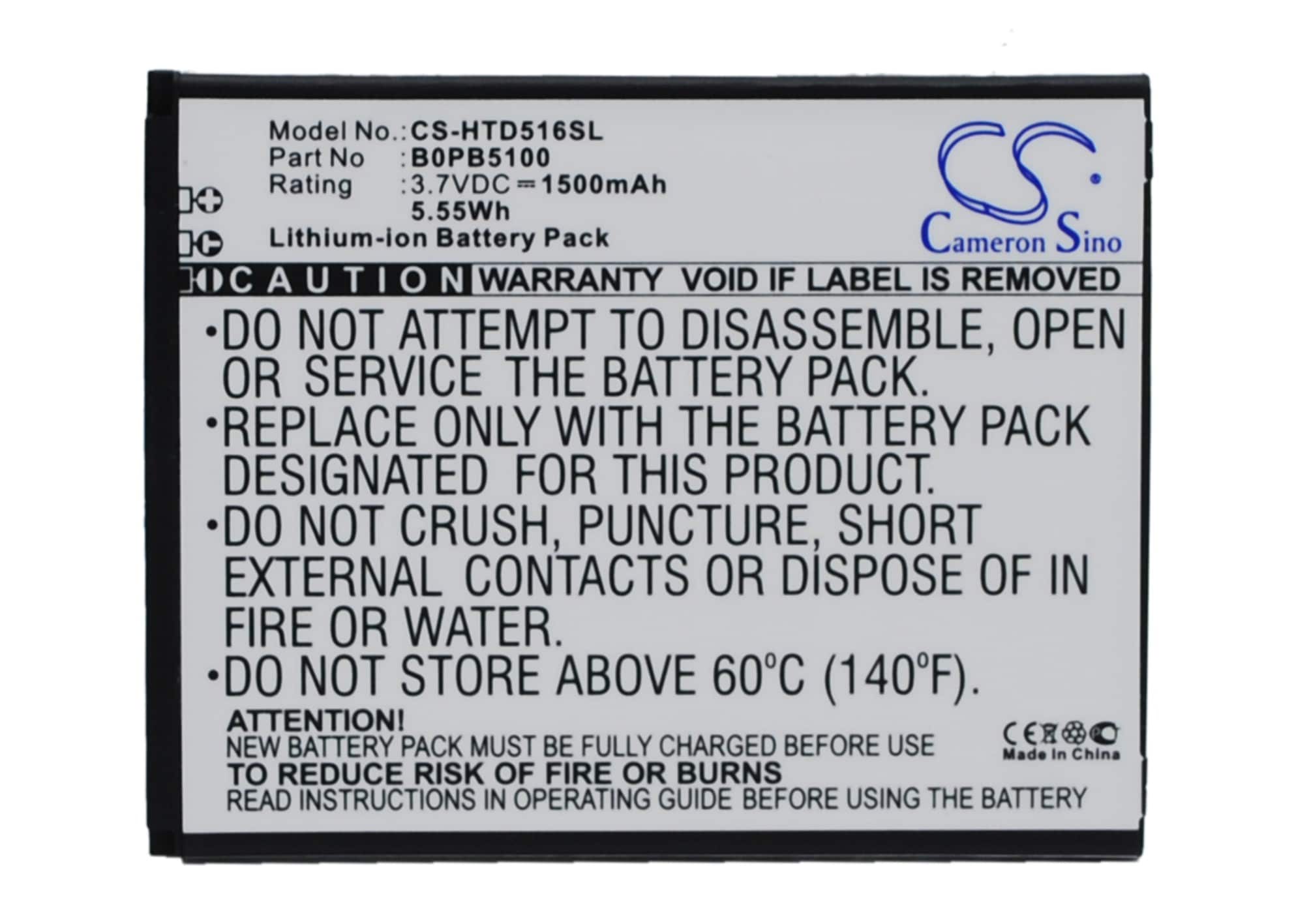 Batteri for SmartPhone, Mobil for HTC Desire 516, Desire 516t, Desire 516c og andre.