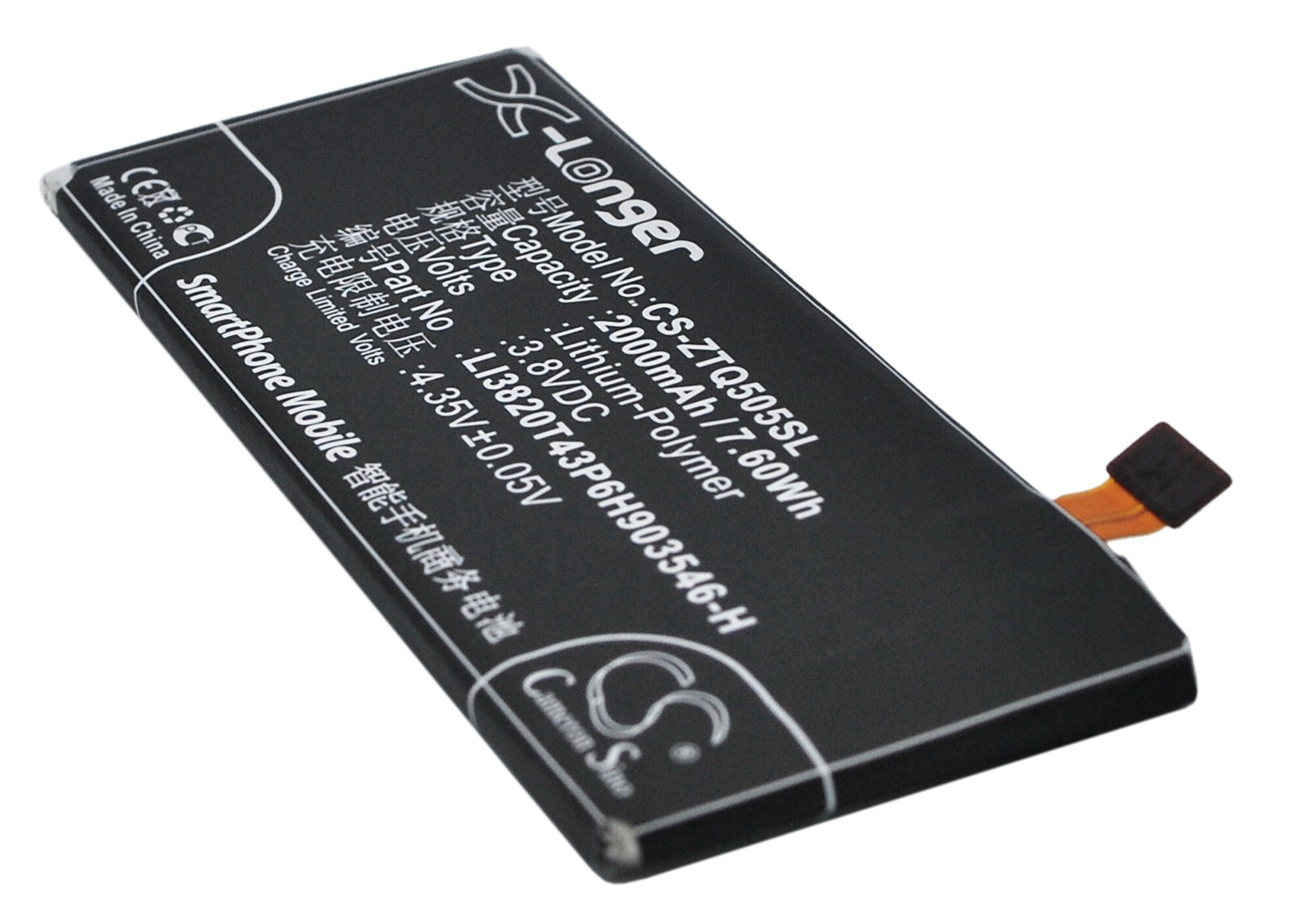 Batteri for SmartPhone, Mobil for ZTE Blade Apex 2, Z798BL, Majesty Pro LTE og andre.
