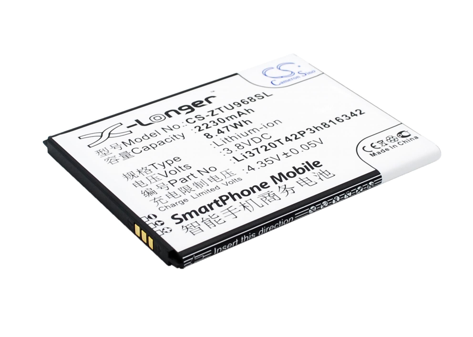 Batteri for SmartPhone, Mobil for ZTE Q701C, N968, Q508 og andre.