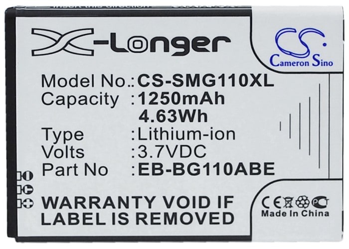 Batteri for SmartPhone, Mobil for Samsung SM-G110, SM-G110B, SM-G110H og andre.