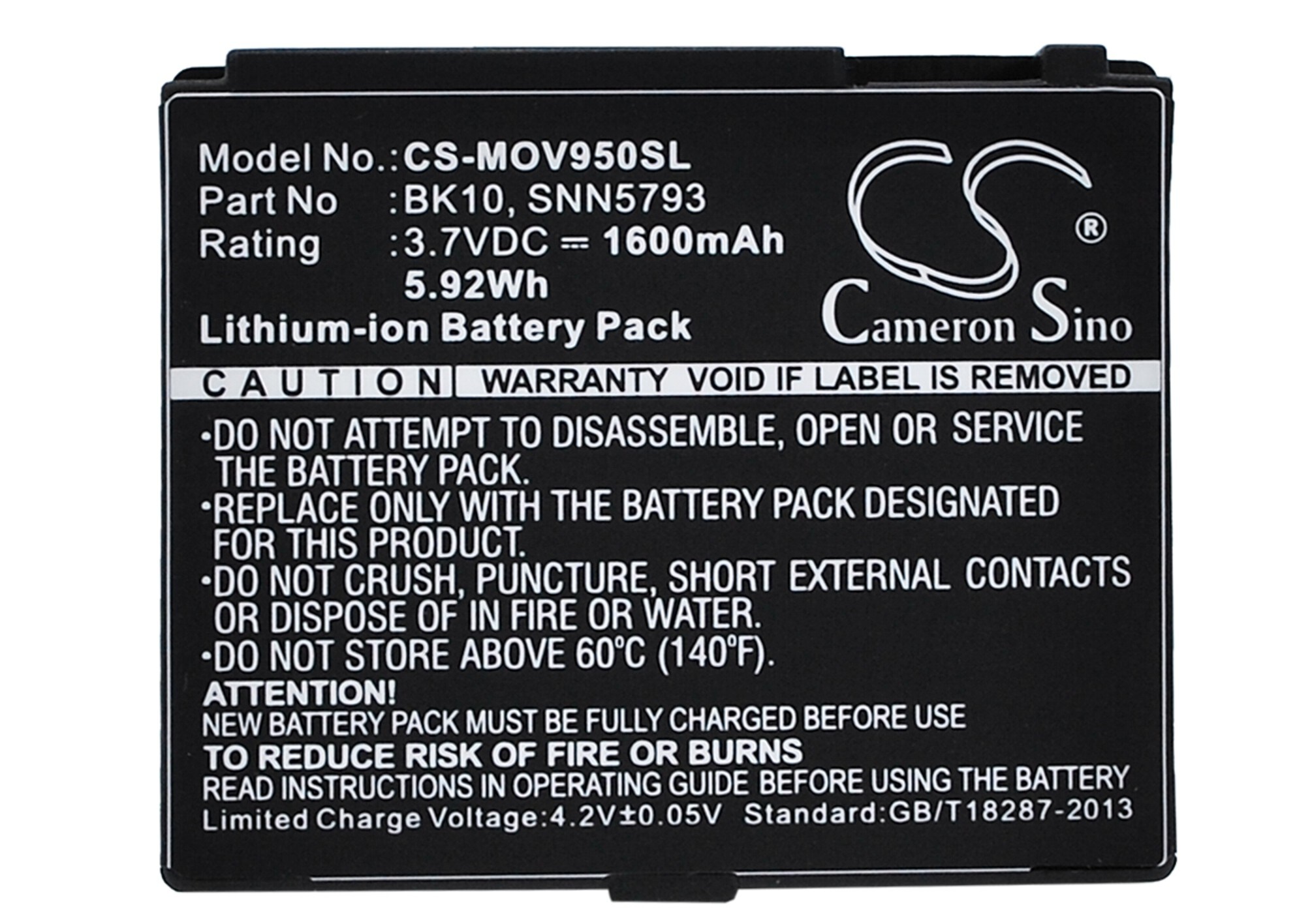 Batteri for SmartPhone, Mobil for Motorola V950 Renegade, i296, i465 Clutch og andre.
