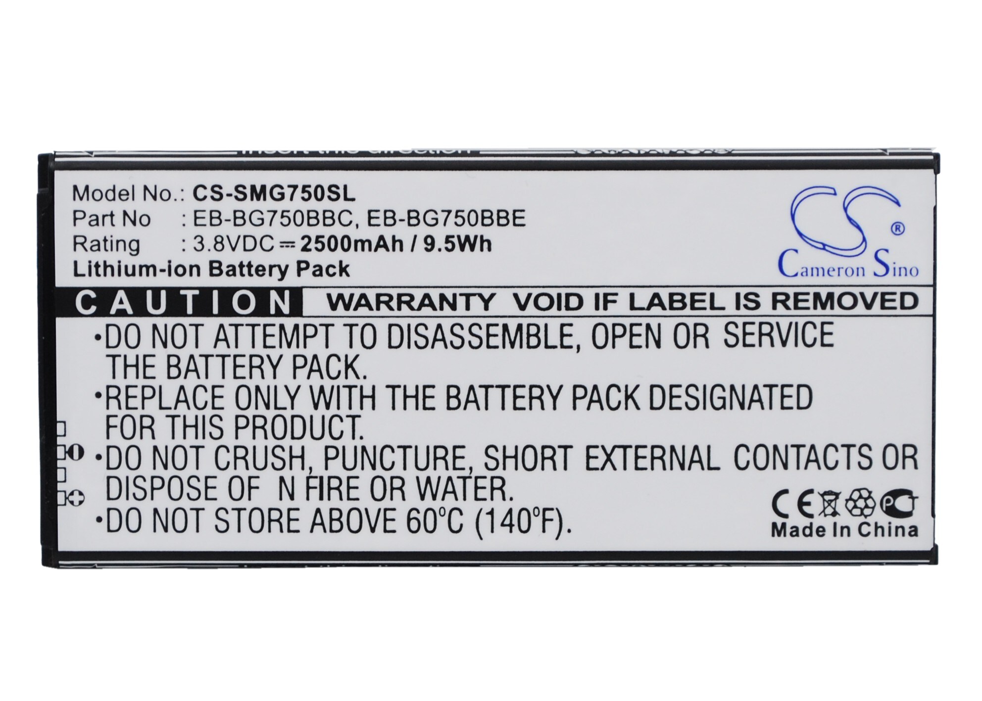 Batteri for SmartPhone, mobil for Samsung SM-G750, SM-G750A, SM-G750F og andre.