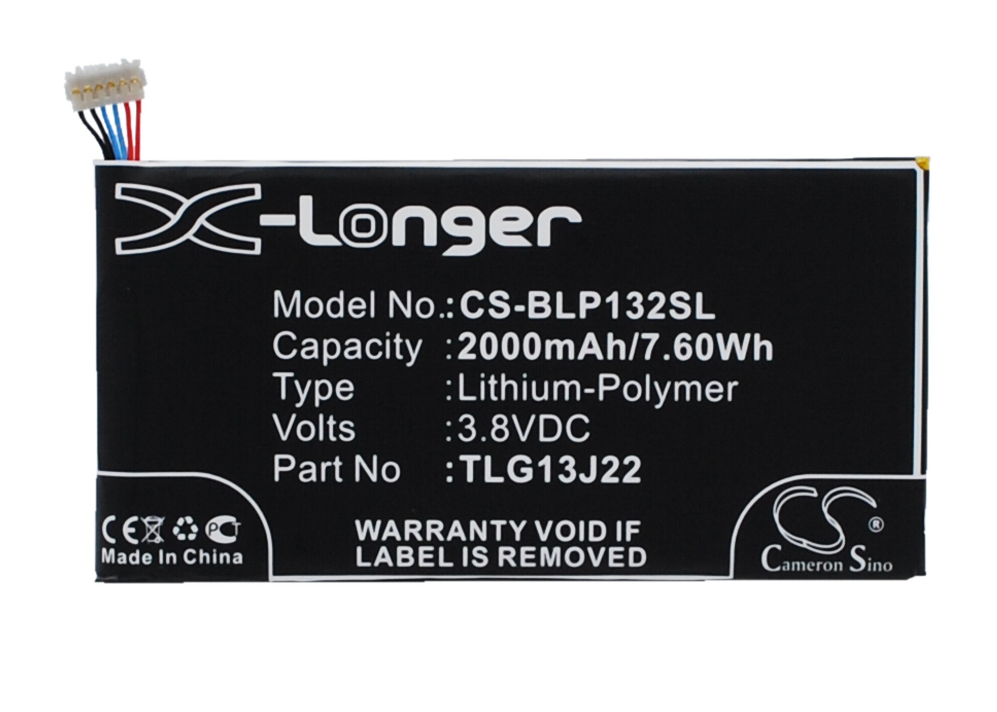 Batteri til smarttelefon, mobil for BLU Life ONE X, L132L