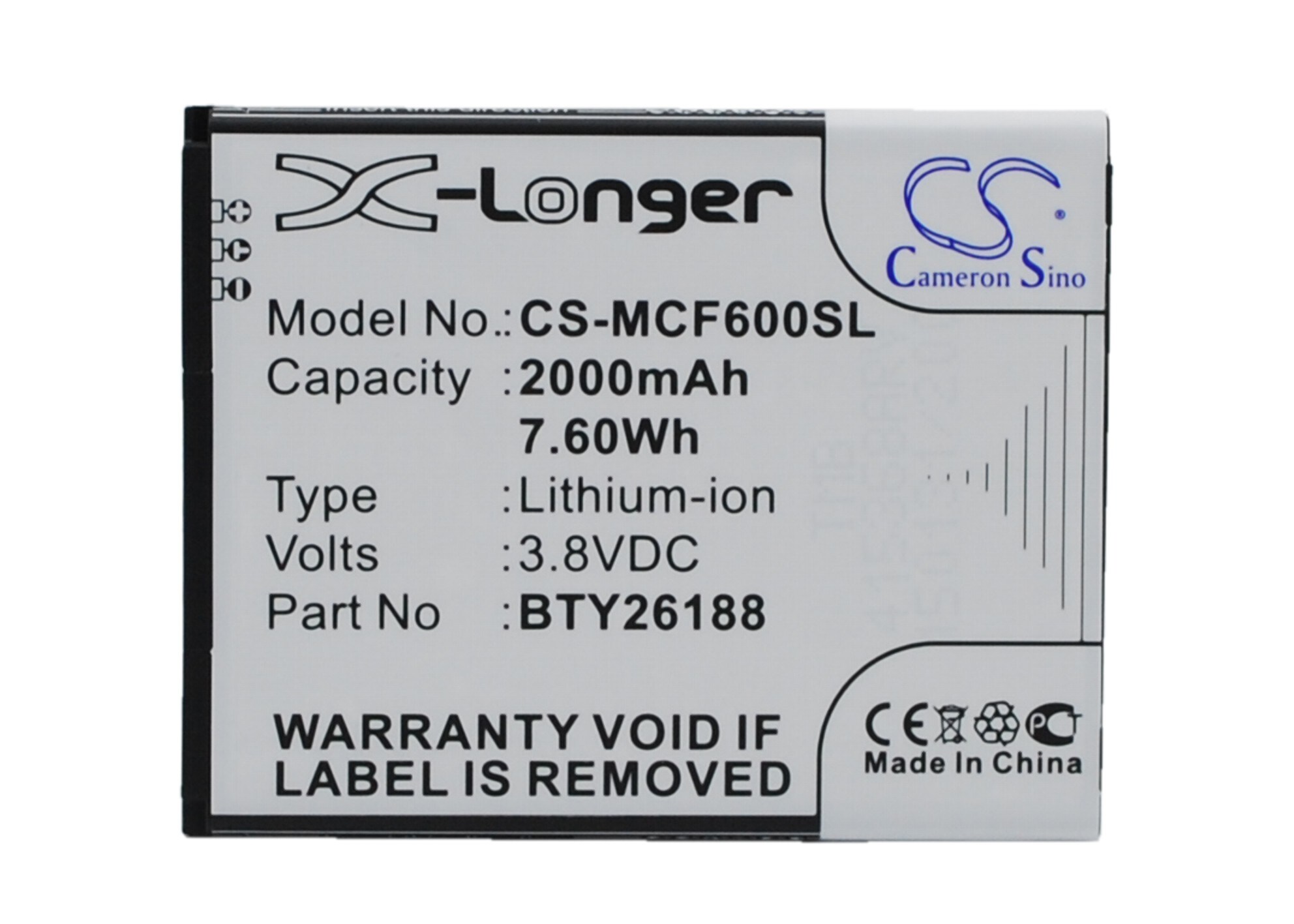 Batteri for smarttelefon, mobil for POSH Titan HD, E500A