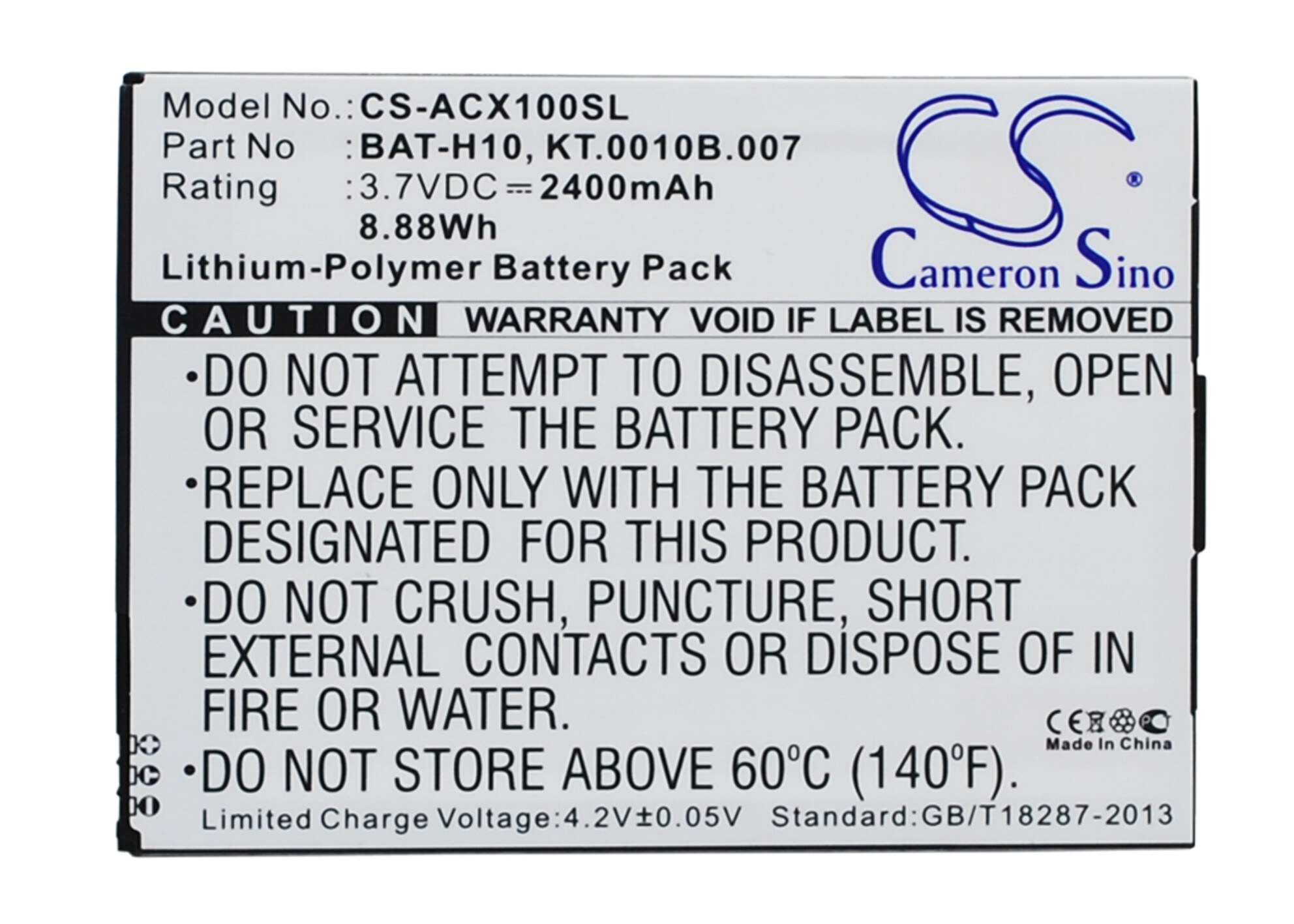 Batteri til smarttelefon, mobil for Acer Liquid X1, S53