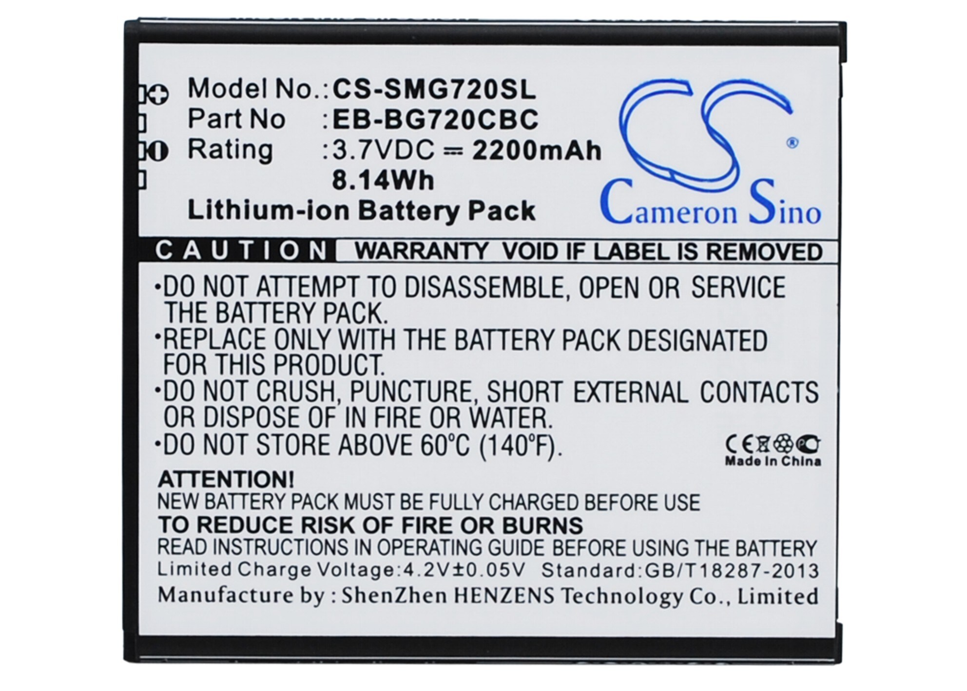 Batteri for SmartPhone, Mobil for Samsung Galaxy Grand 3, Galaxy Grand 3 Duos og andre.