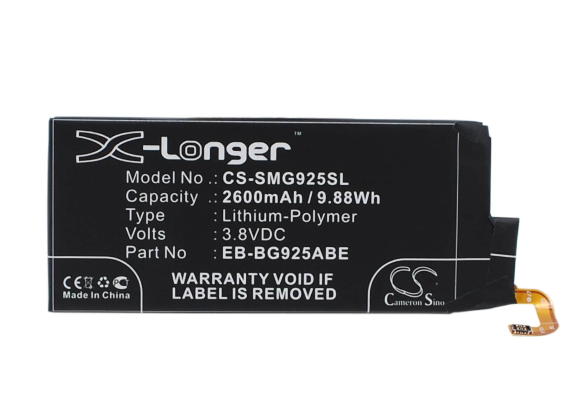 Batteri for SmartPhone, Mobil for Samsung Galaxy S6 Edge, SM-G925, SM-G9250 og andre.