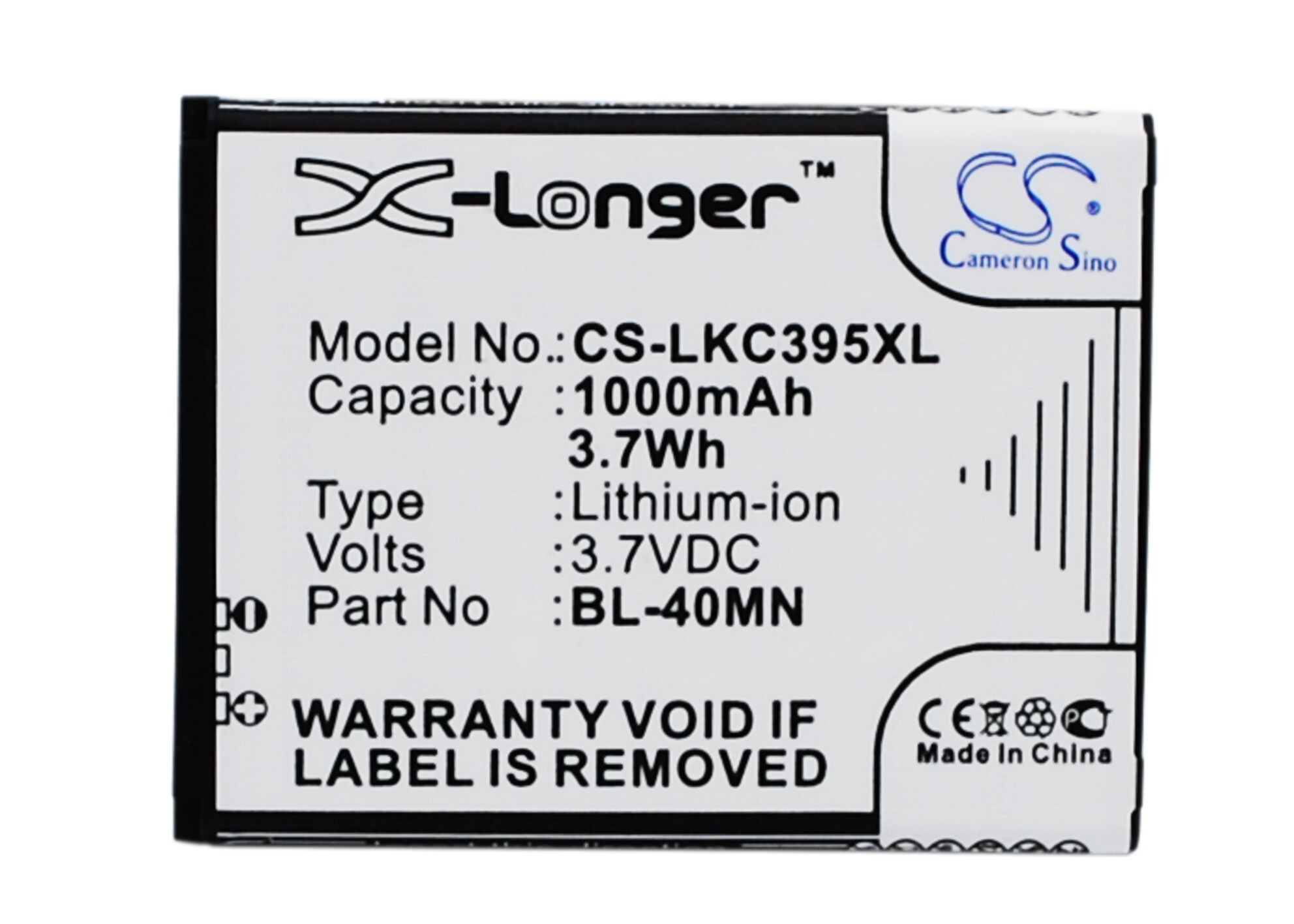 Batteri for SmartPhone, Mobil for LG Xpression C395, Xpression C395C, C395C og andre.