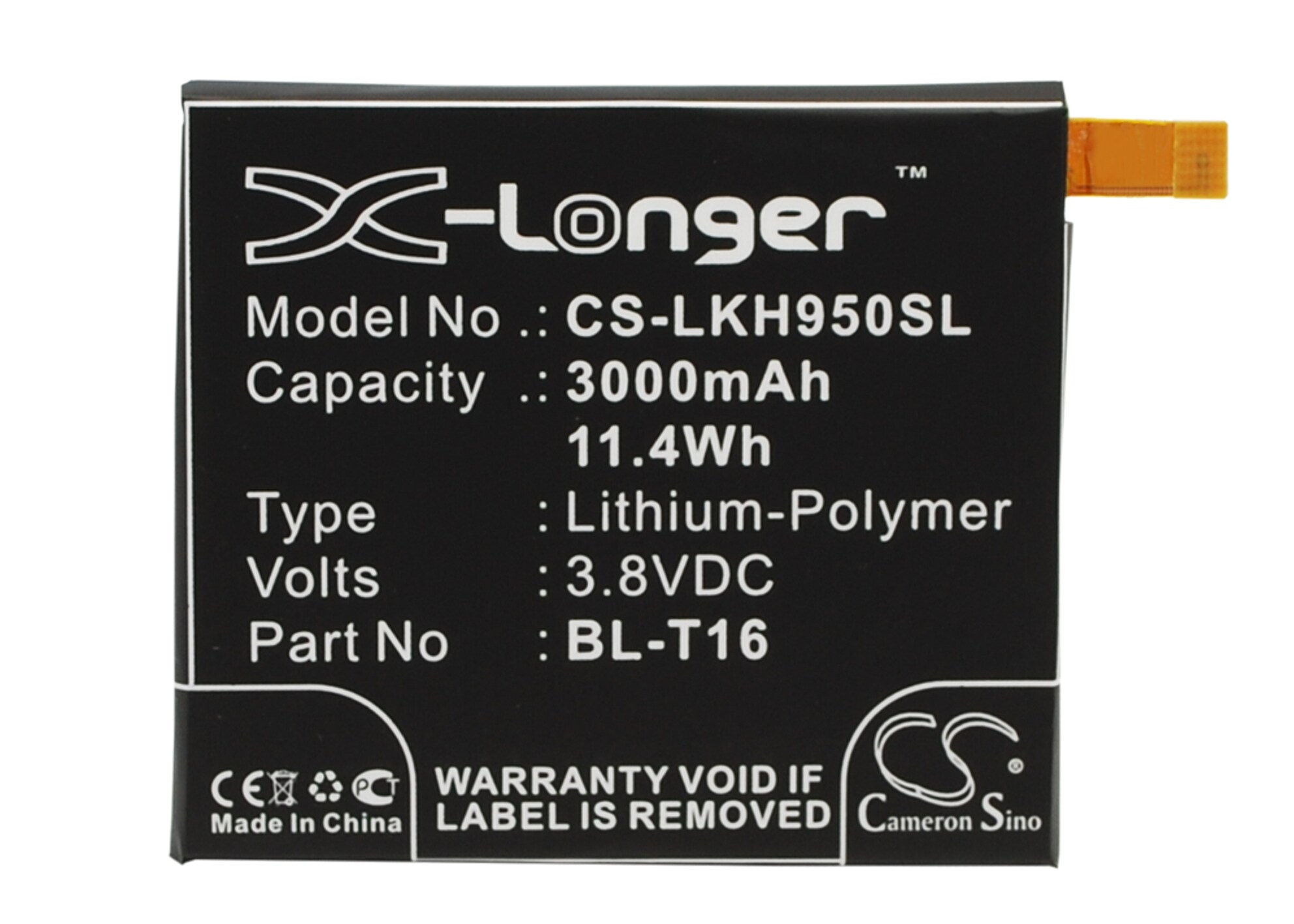 Batteri for SmartPhone, Mobil for LG G Flex 2, H955, LS996 og andre.