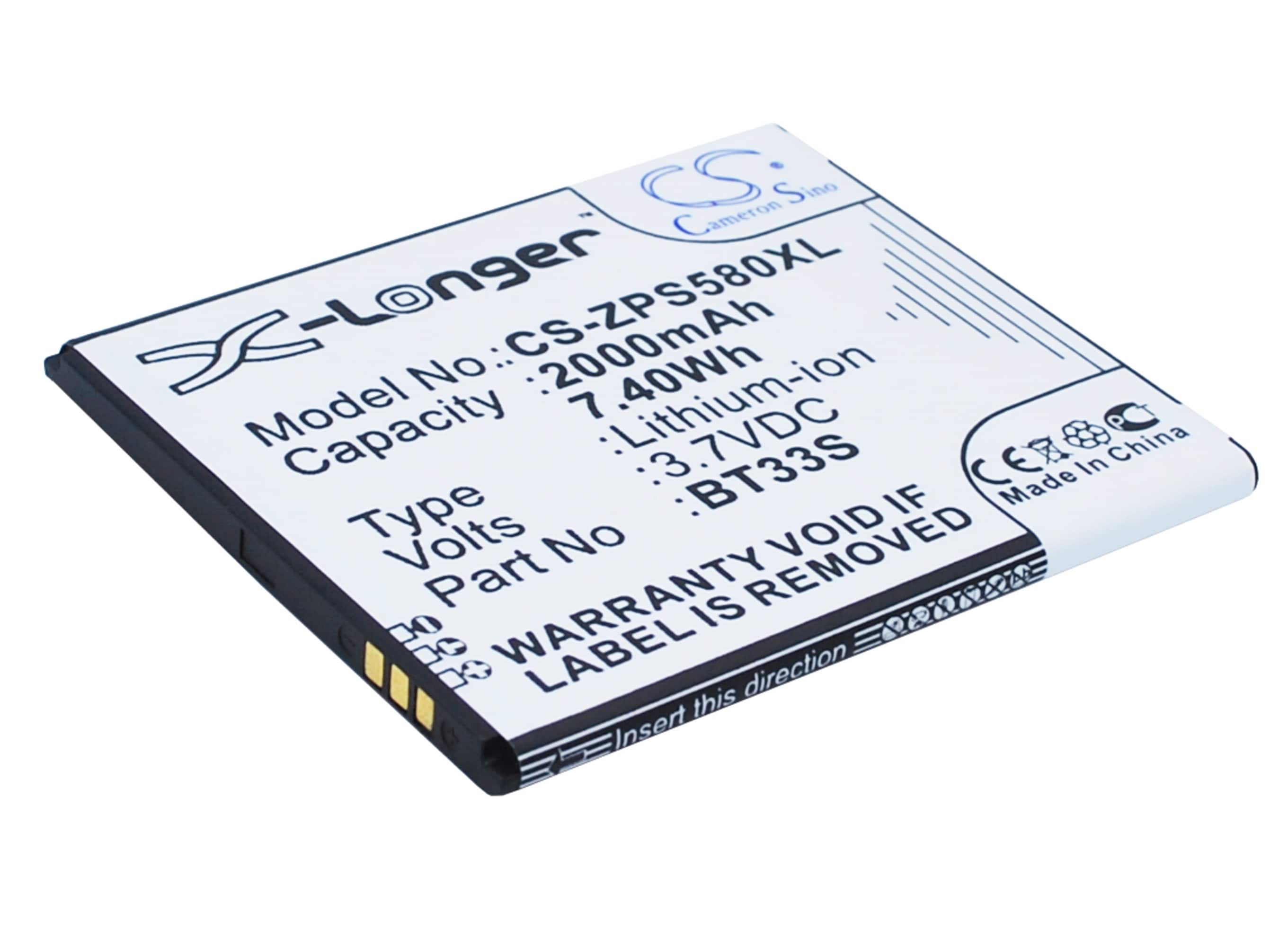 Batteri for smarttelefon, mobil for ZOPO ZP580, 6580