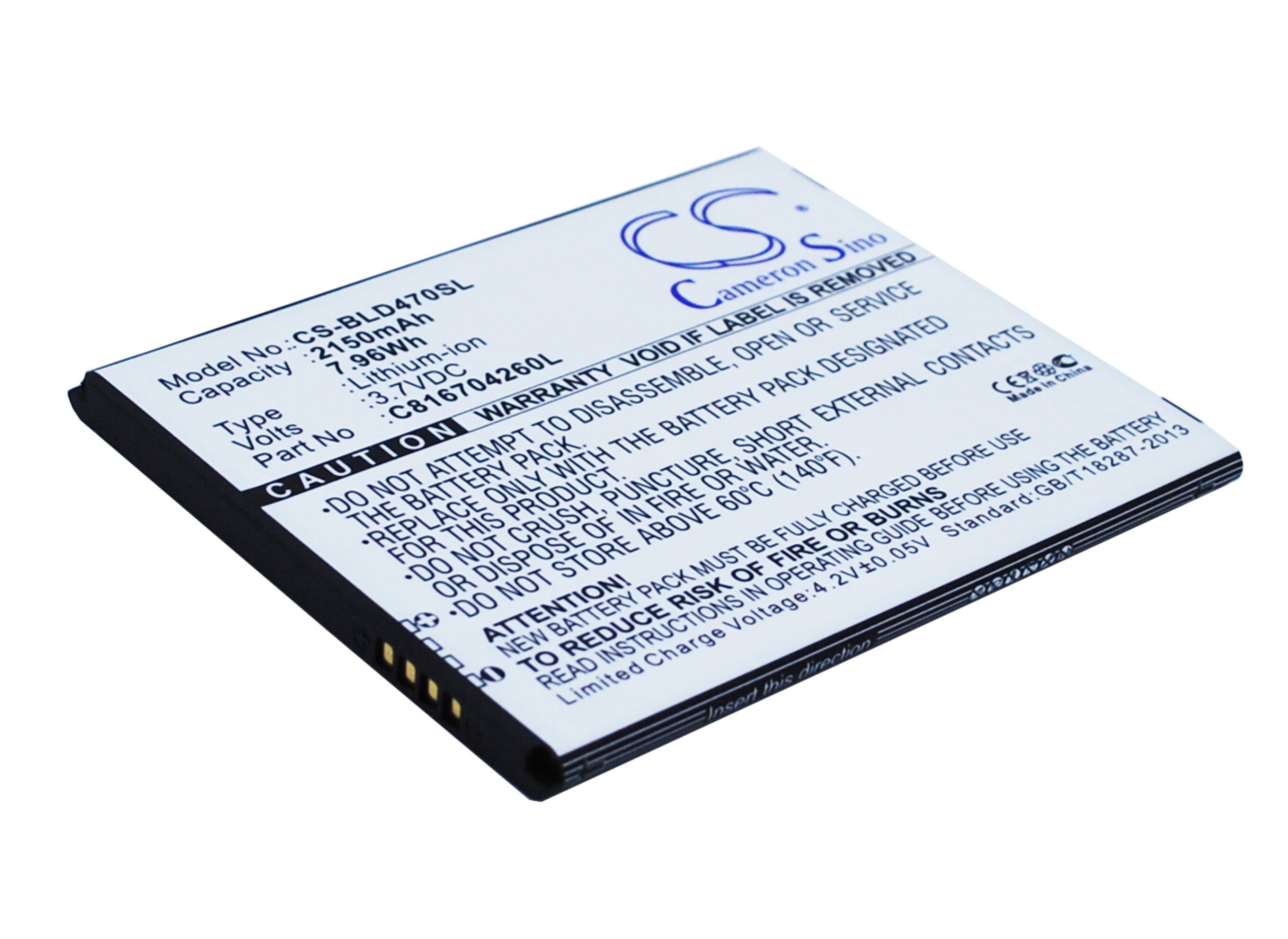 Batteri for smarttelefon, mobil for BLU Dash 5.5, D470, D470U osv.