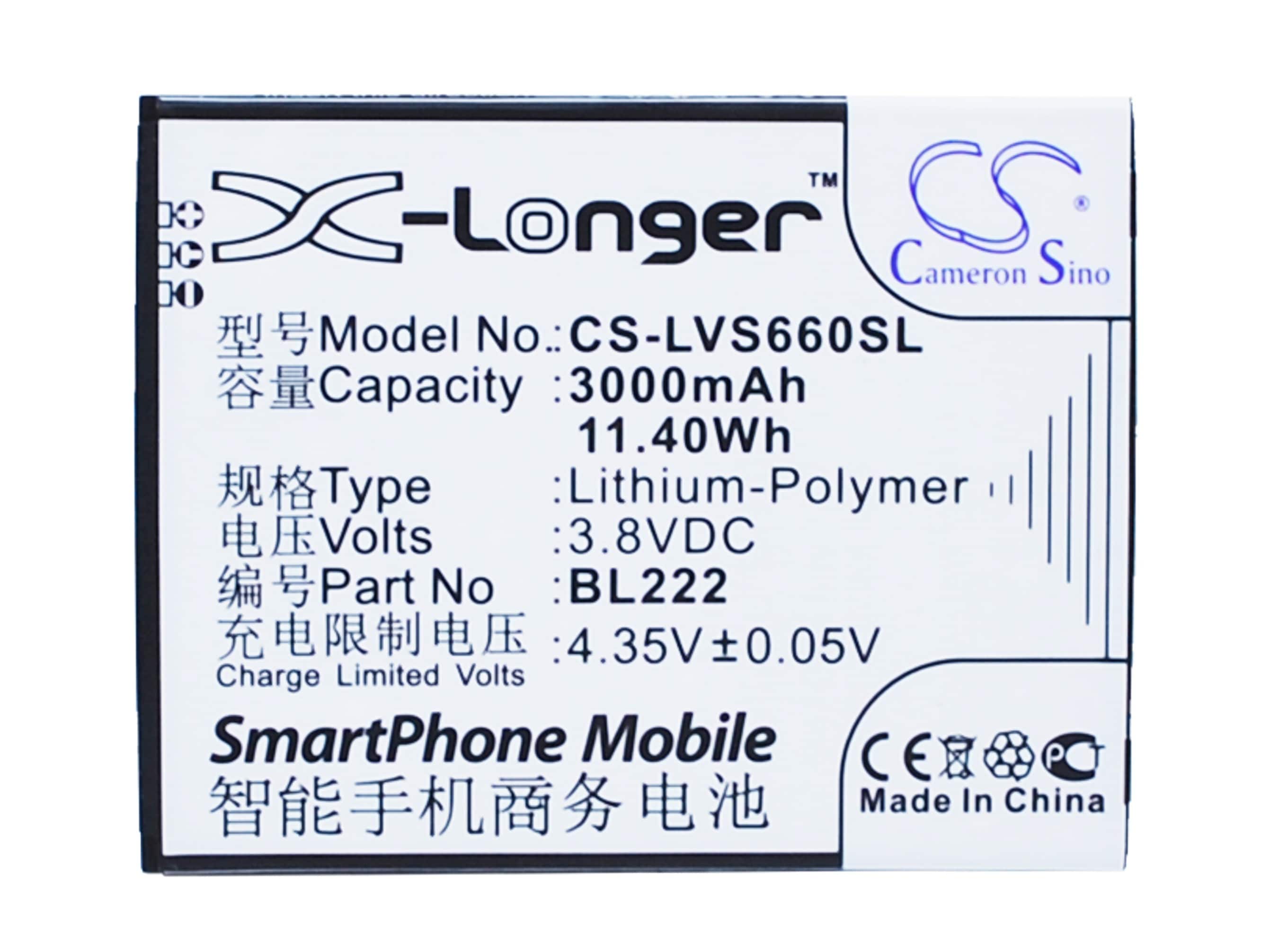 Batteri for SmartPhone, Mobil for Lenovo S660, S668T