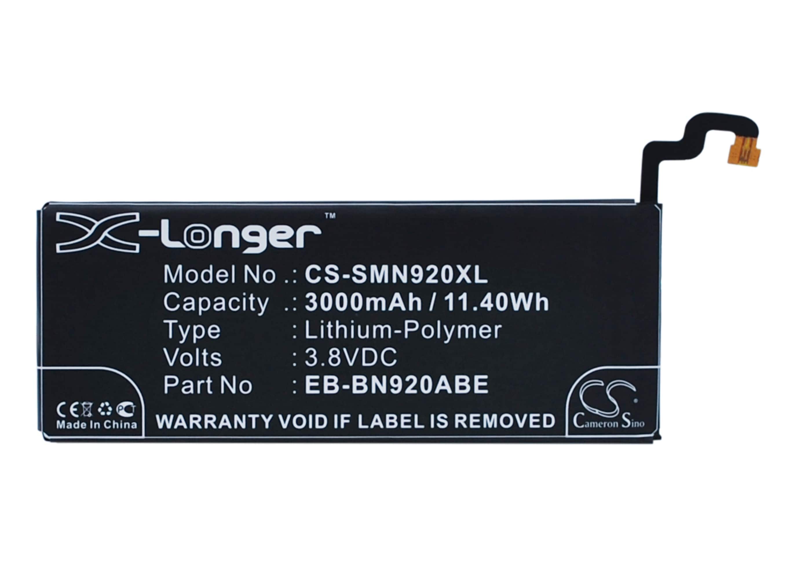 Batteri for SmartPhone, Mobil for Samsung Galaxy Note 5, SM-N920A, SM-N920R4 og andre.