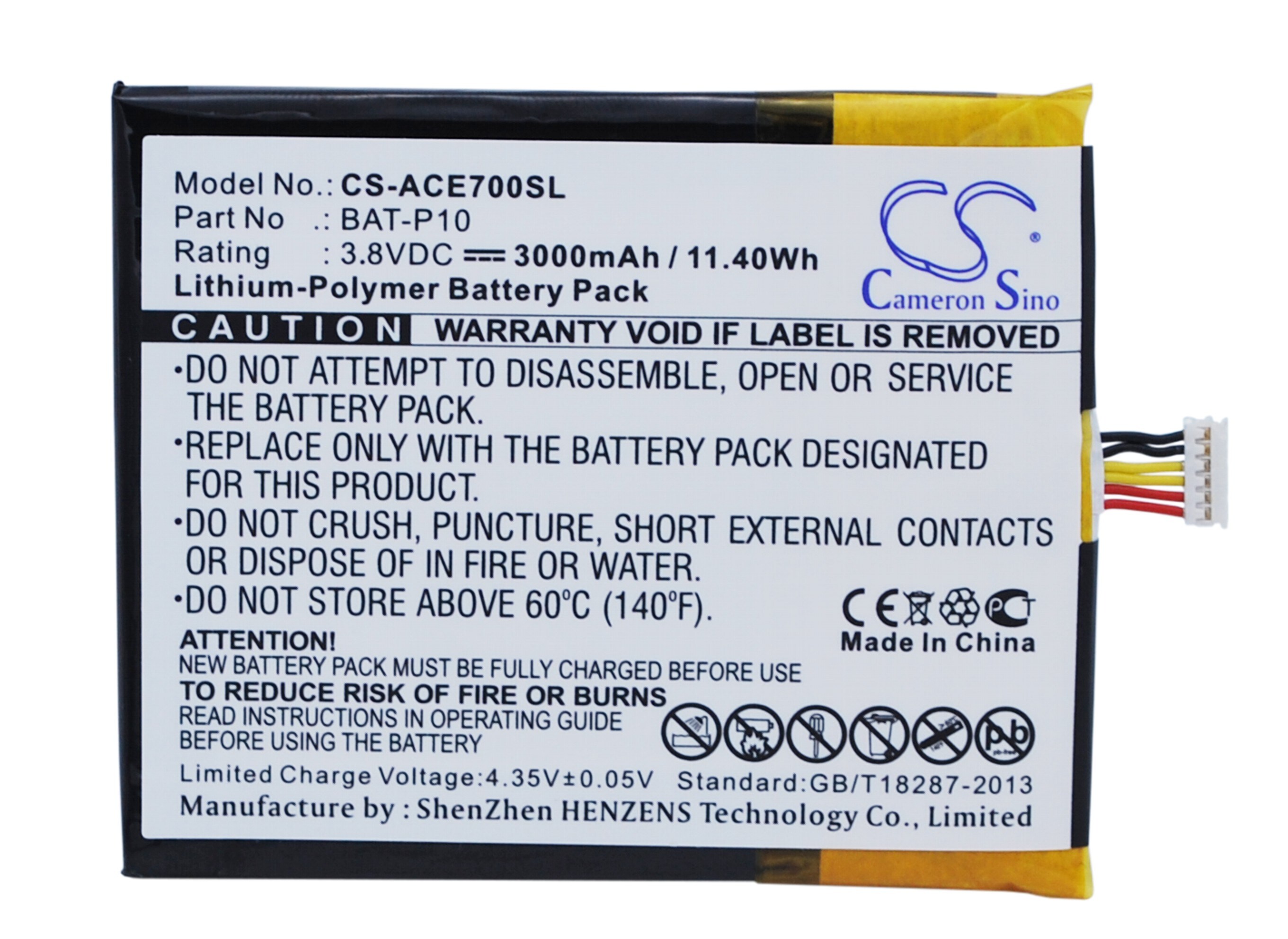 Batteri til smarttelefon, mobil for Acer Liquid E700, Liquid E700 Triple, E39