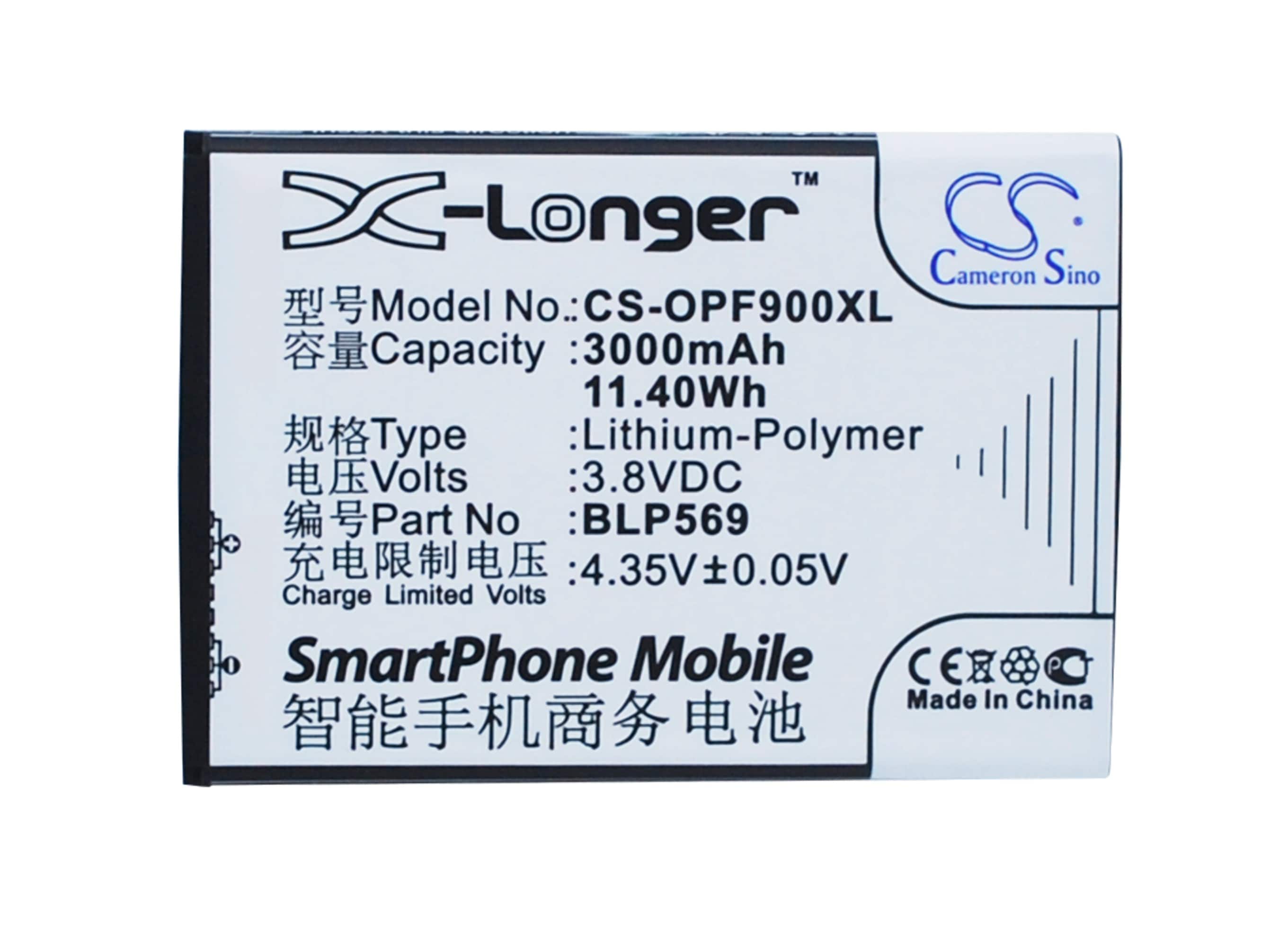 Batteri for SmartPhone, Mobil for OPPO Find 7, X9007, Find 7a og andre.