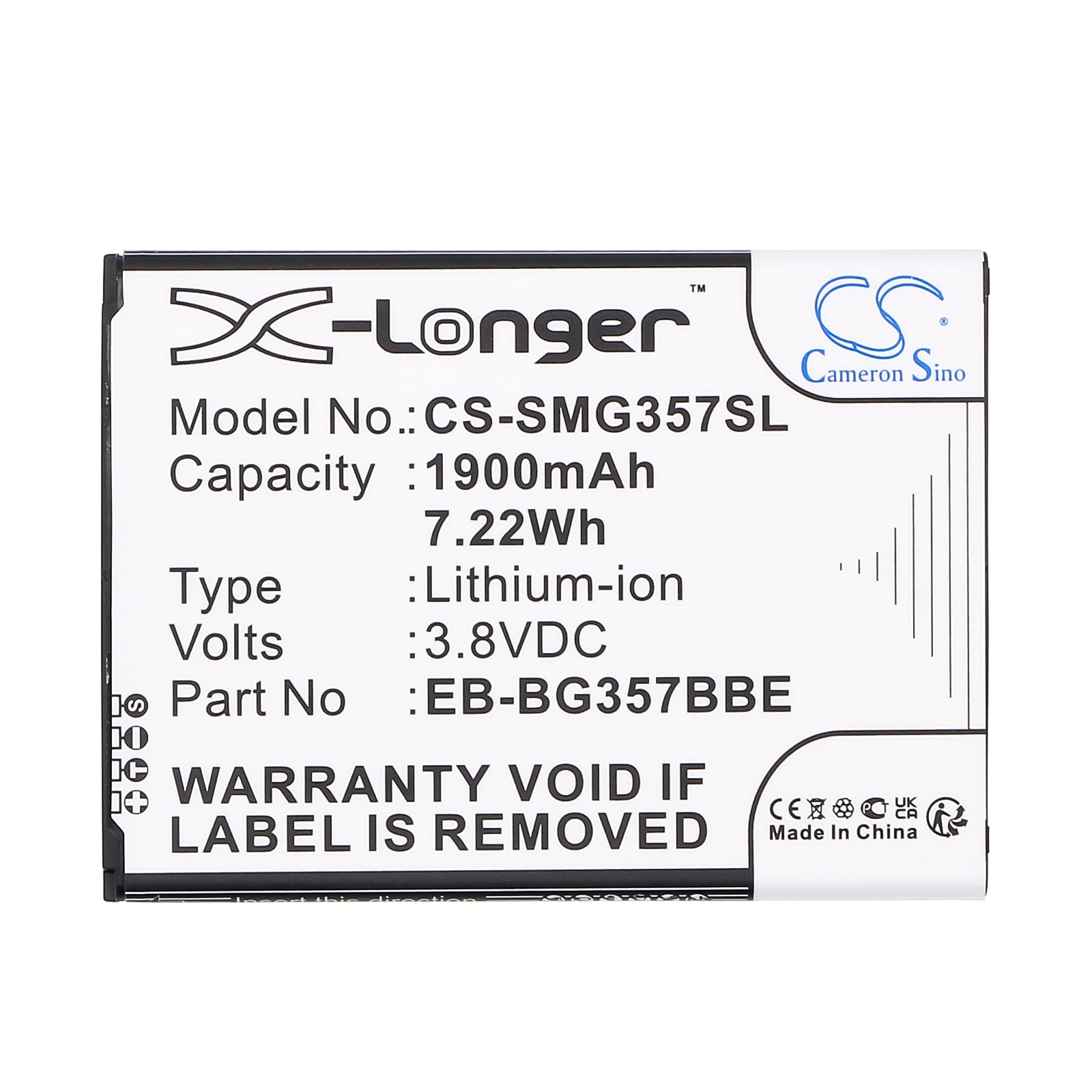 Batteri for SmartPhone, Mobil for Samsung SM-G357M, Galaxy Ace Style LTE, SM-G357FZ og andre.