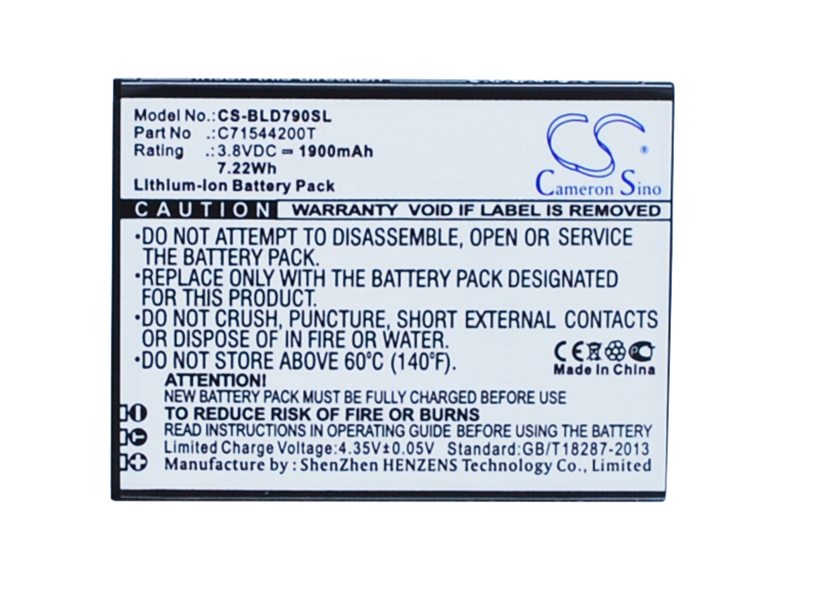 Batteri for SmartPhone, Mobil for BLU Studio G, D790, D790U etc.
