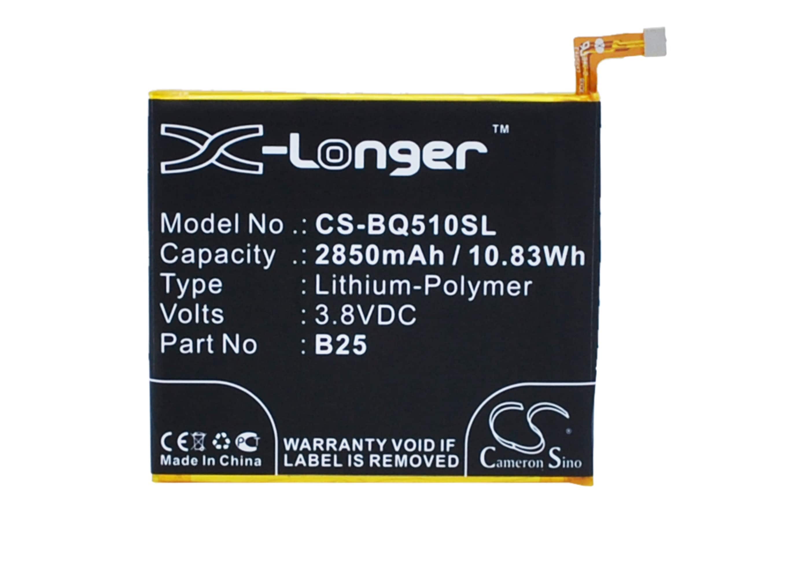 Batteri for SmartPhone, Mobil for BQ Aquaris E5 LTE, Aquaris E5 4G, Aquaris E5.0 og andre.