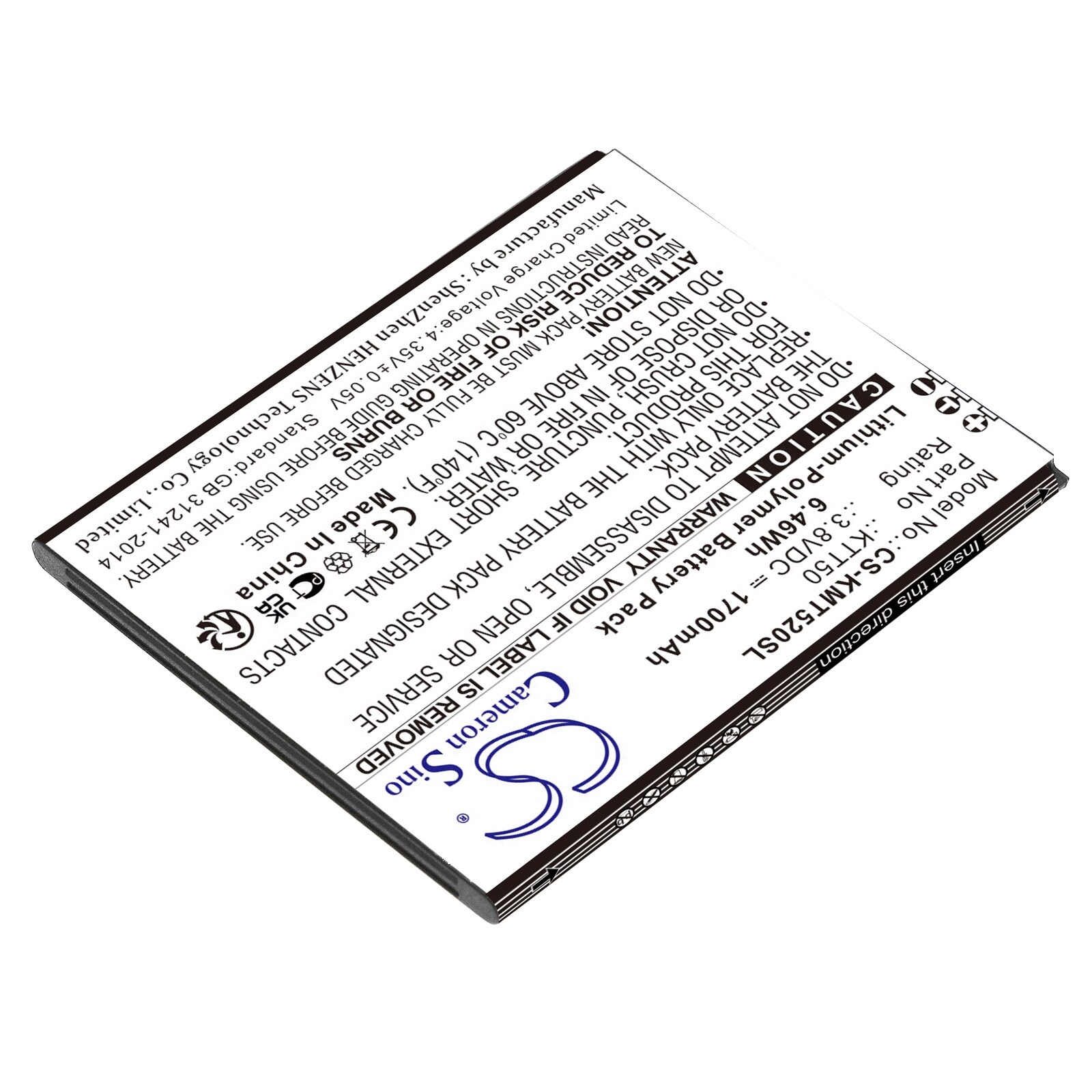 Batteri for SmartPhone, Mobil for KAZAM Tornado 2, Tornado2 5.0