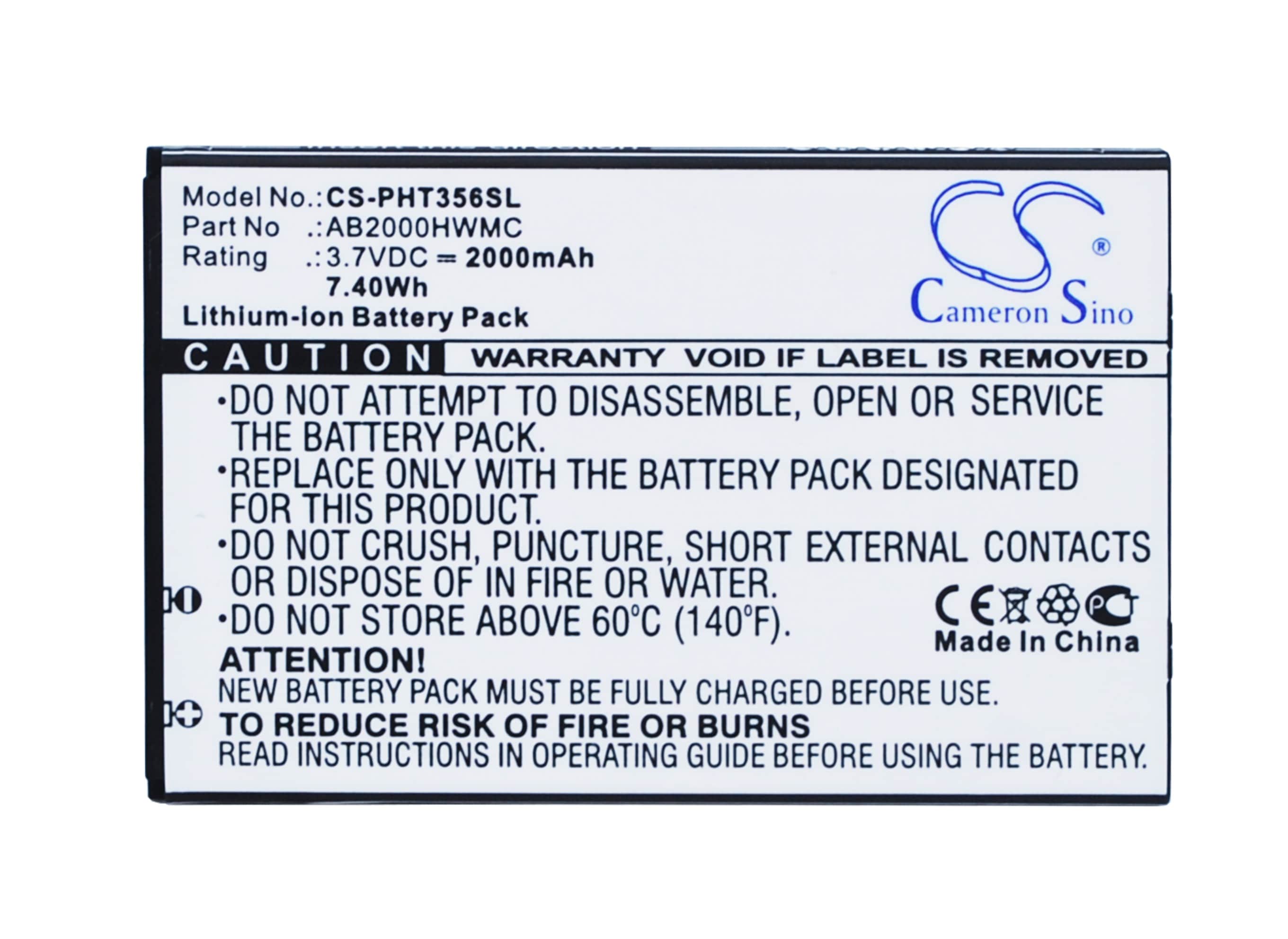 Batteri for SmartPhone, Mobil for Philips Xenium T3566, CTW3568, W3568 og andre.