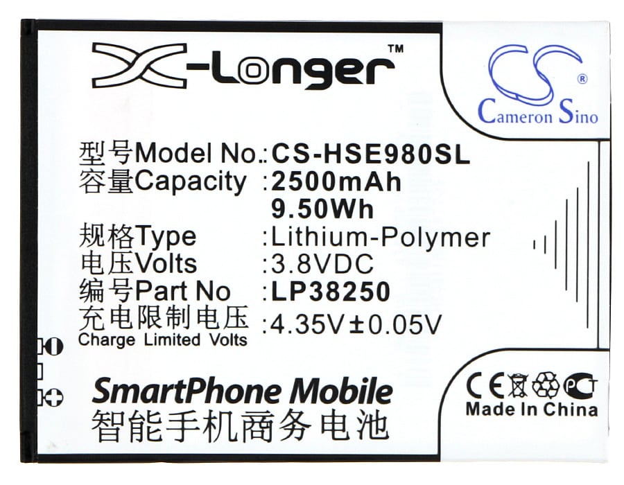 Batteri for SmartPhone, Mobil for Hisense Mira II, T978, EG980 etc.