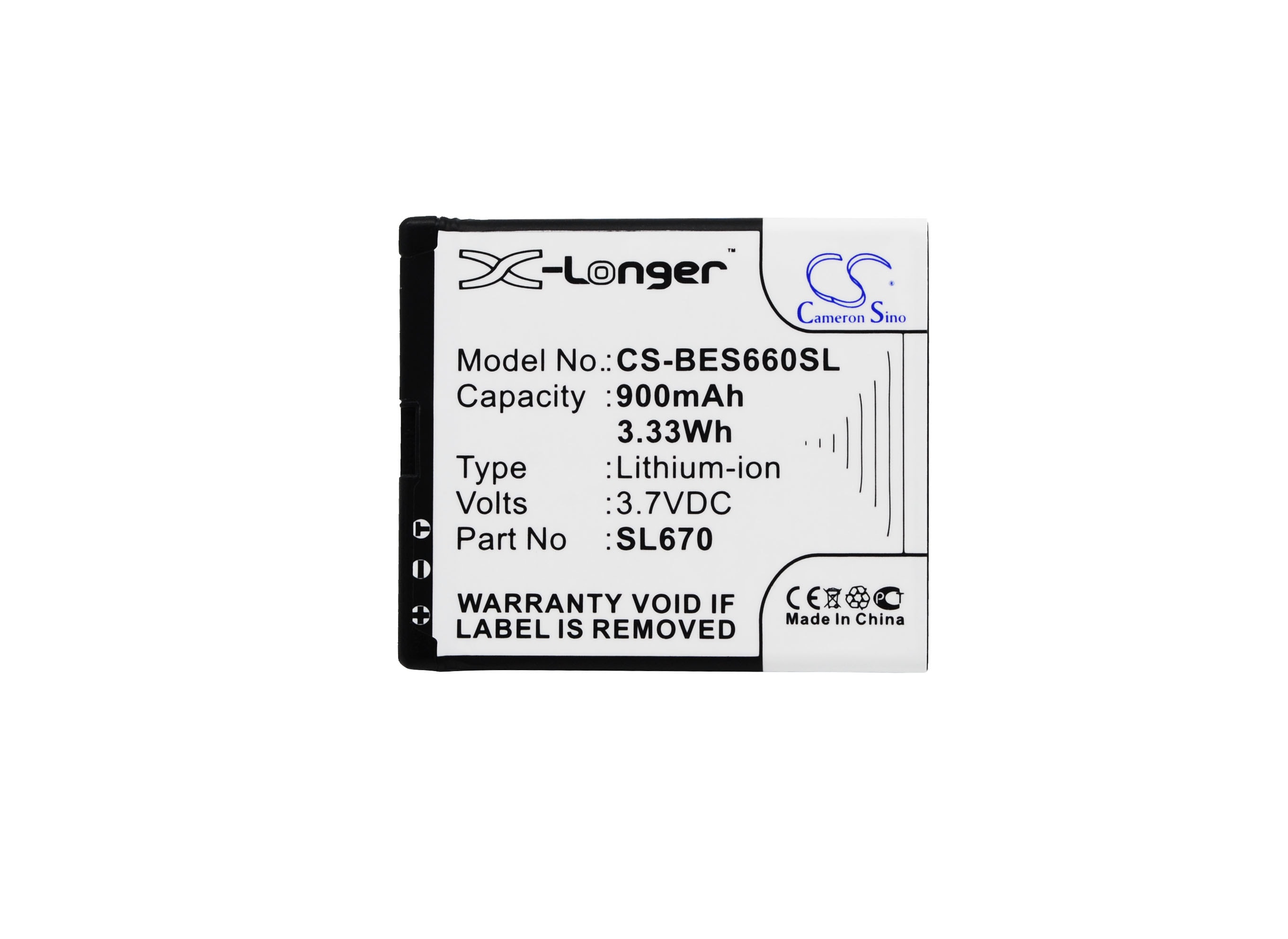 Batteri for SmartPhone, mobil for Bea-phone SL660, SL652A, SL652AF etc.