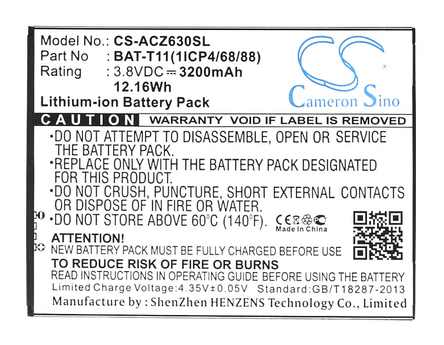 Batteri for smarttelefon, mobil for Acer Liquid Z630, Liquid Z630S, T04