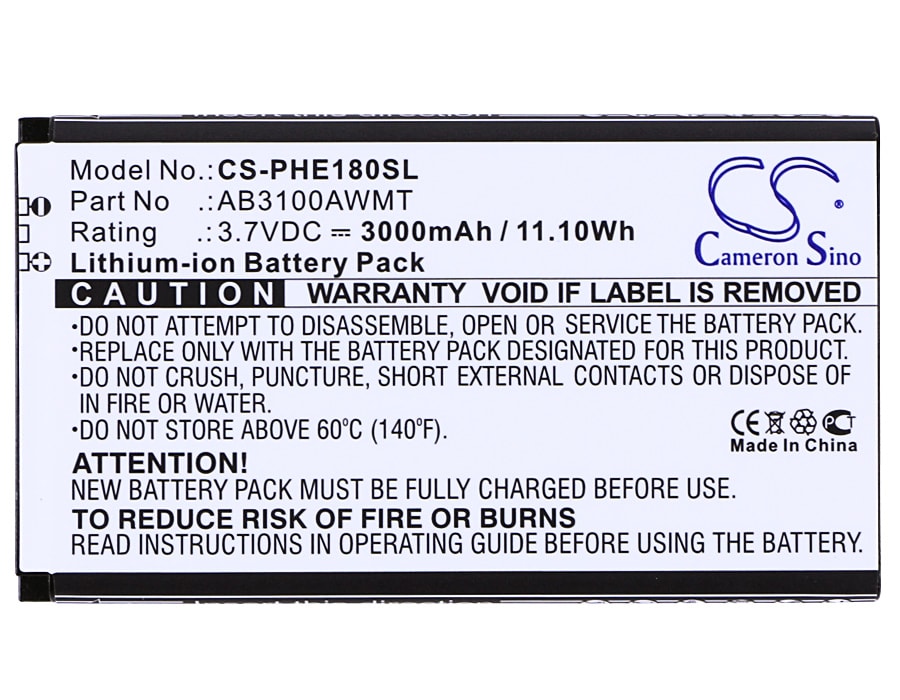 Batteri for SmartPhone, Mobil for Philips Xenium E180, CTE180BK, CTE180BK/00 og andre.