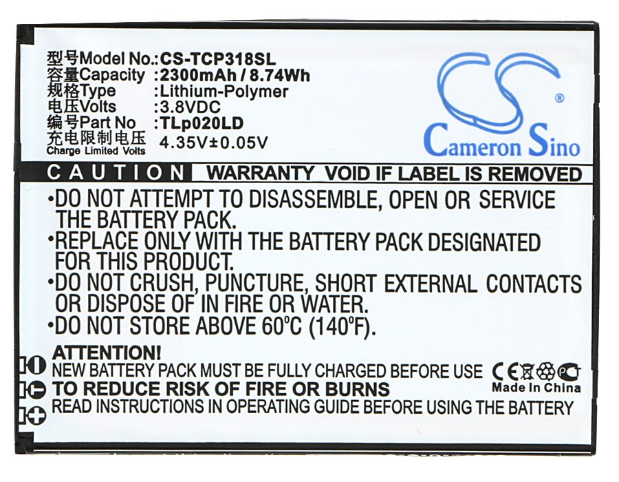 Batteri for SmartPhone, mobil for TCL P308L, P318L, P307L etc.