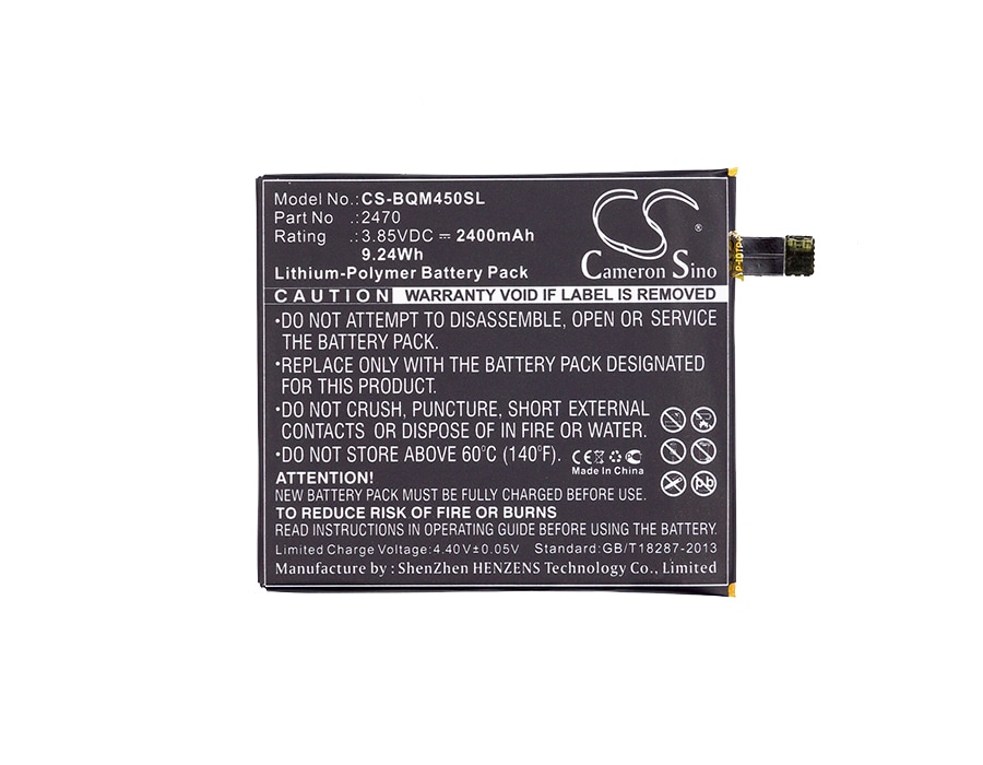 Batteri for SmartPhone, Mobil for BQ Aquaris A4.5, Aquaris A4.5 4G, Aquaris M4.5 og andre.