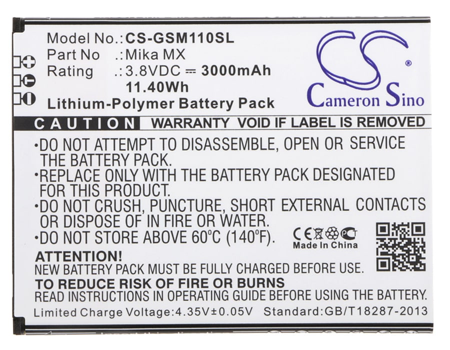 Batteri for SmartPhone, Mobil for GSmart Mika MX, Mika MX Dual SIM LTE