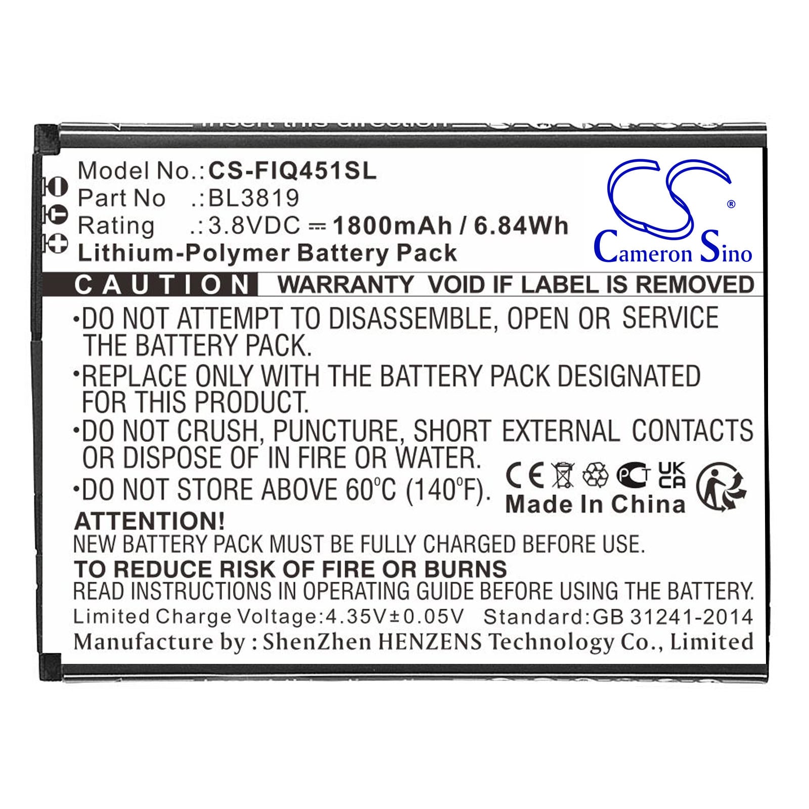 Batteri for SmartPhone, Mobil for Fly IQ4514, IQ4514 Quad EVO Tech 4
