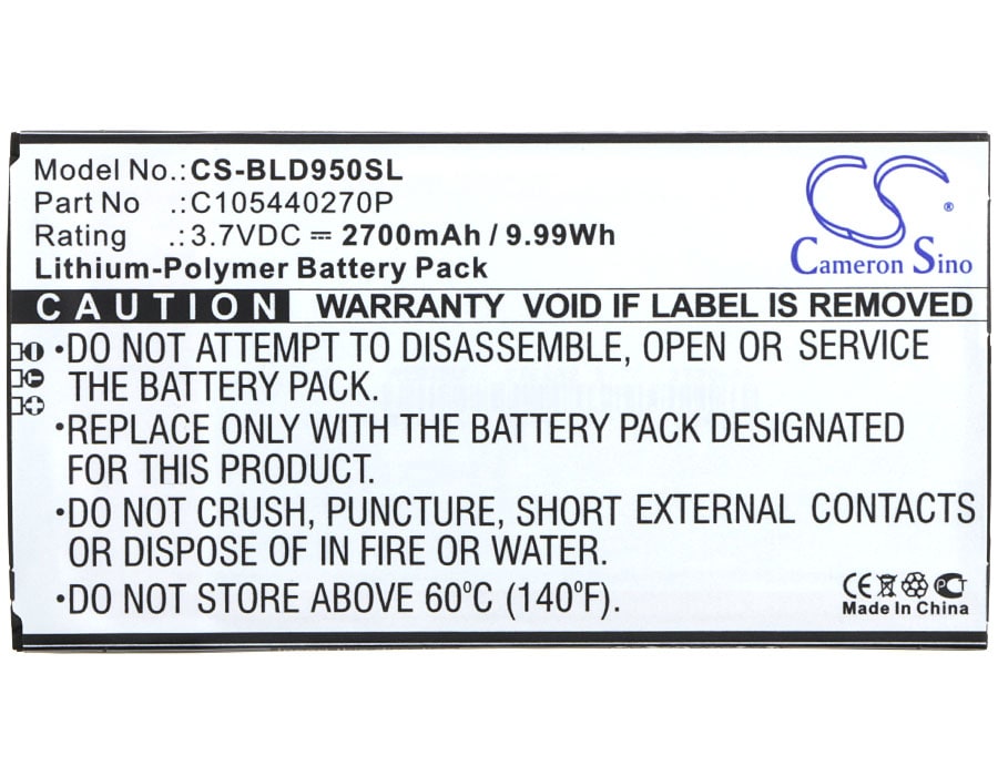 Batteri for smarttelefon, mobil for BLU Dash X Plus, D950, D950U osv.